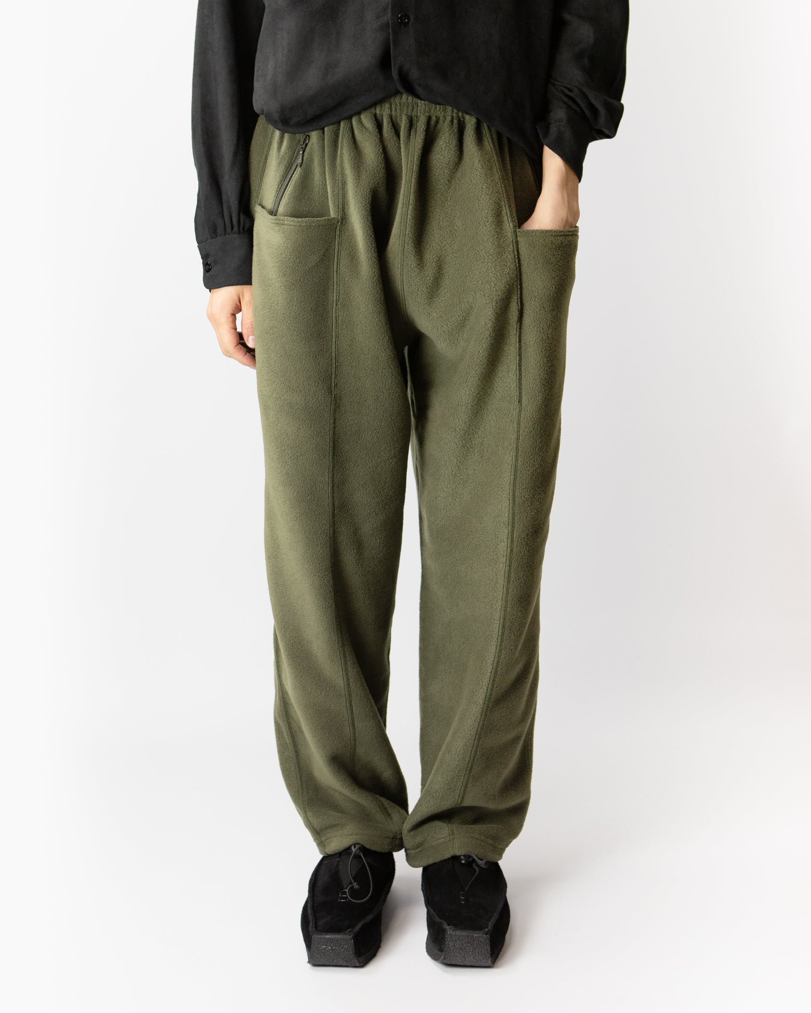 String Centre Seam Pant – Olive Poly Fleece