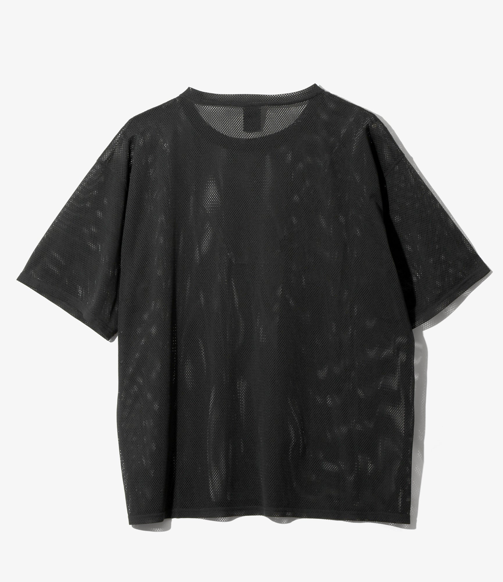 Short Sleeve Crew Neck – Black Knit Mesh
