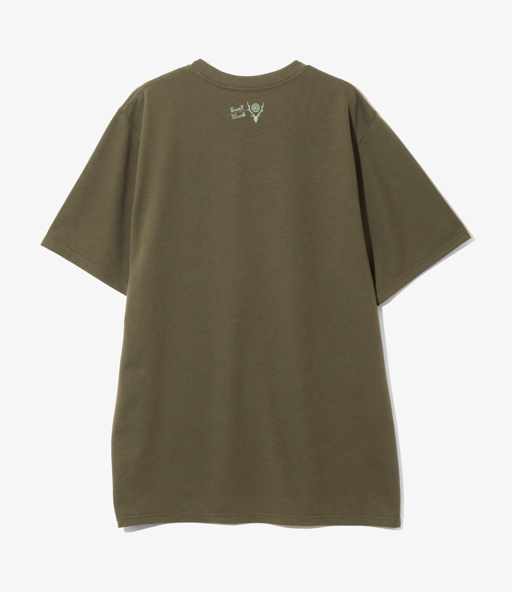 Crew Neck T-Shirt – Olive ‘Maze’ Print