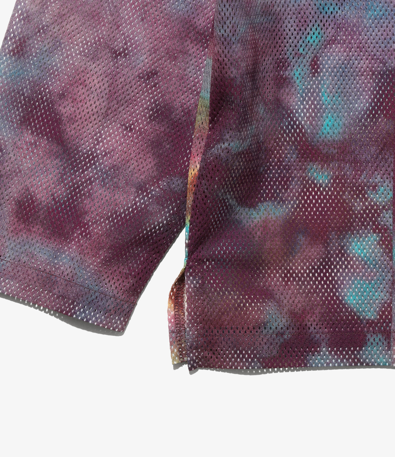Crew Neck Long Sleeve T-Shirt – Purple Tie Dye Mesh