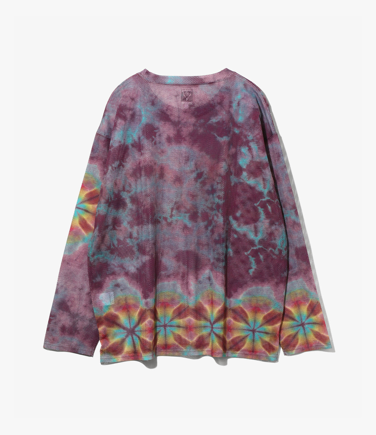 Crew Neck Long Sleeve T-Shirt – Purple Tie Dye Mesh