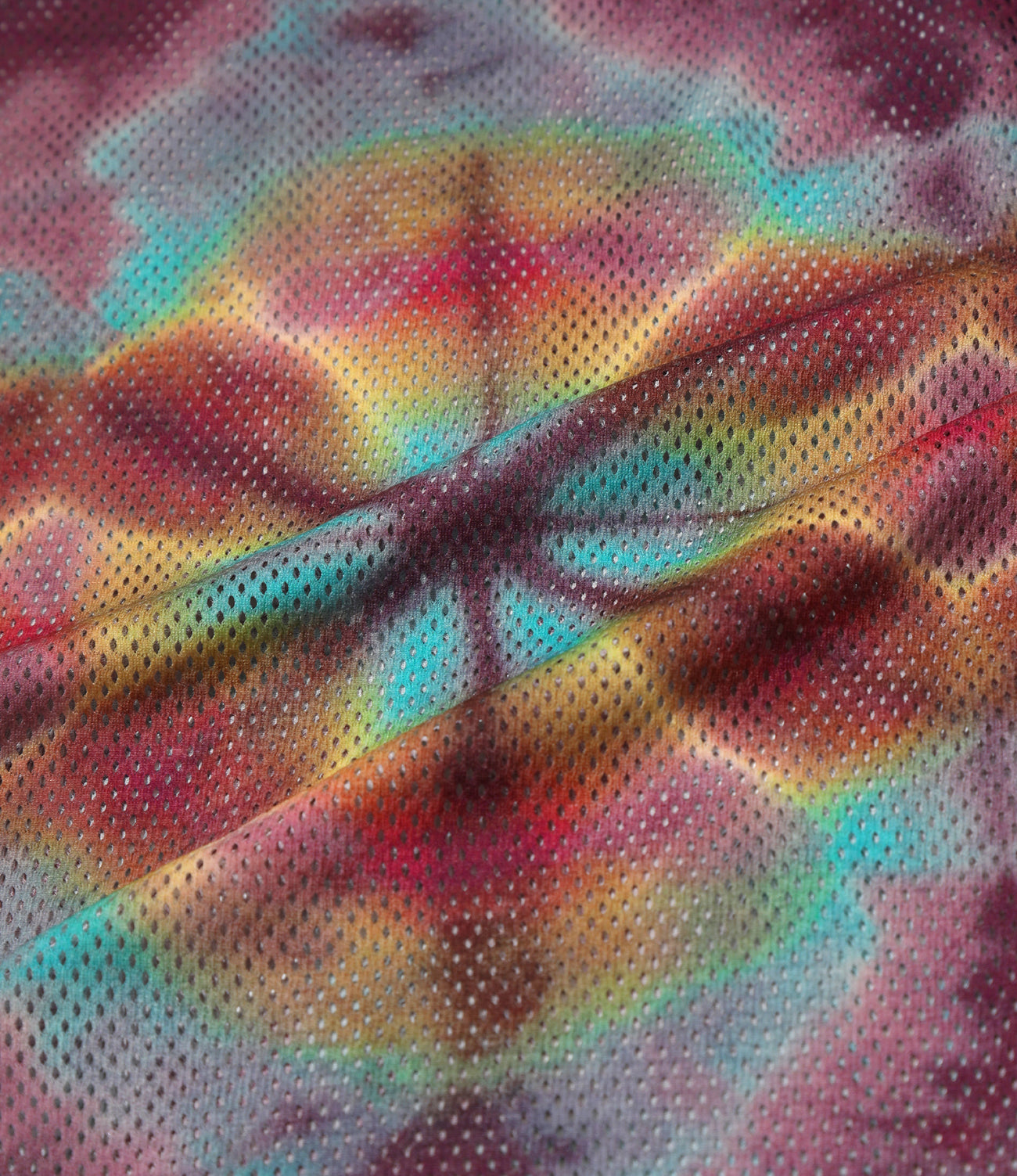 Crew Neck Long Sleeve T-Shirt – Purple Tie Dye Mesh