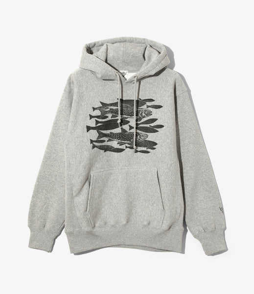トップス [ NON TOKYO ] SWEAT PARKA - gray Sweat Parka – Heather Grey 'Trout' Print | South2 West8