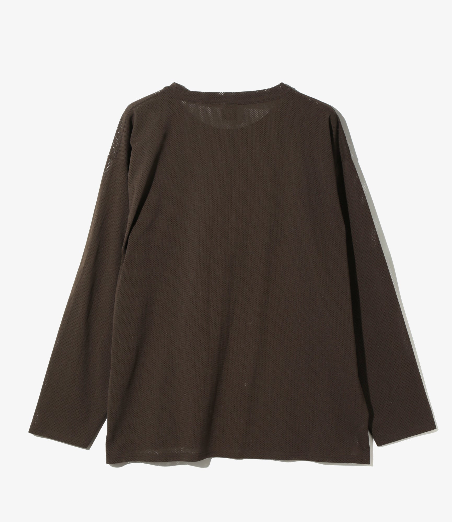 SS Crew Neck Shirt – Dark Brown Knit Mesh