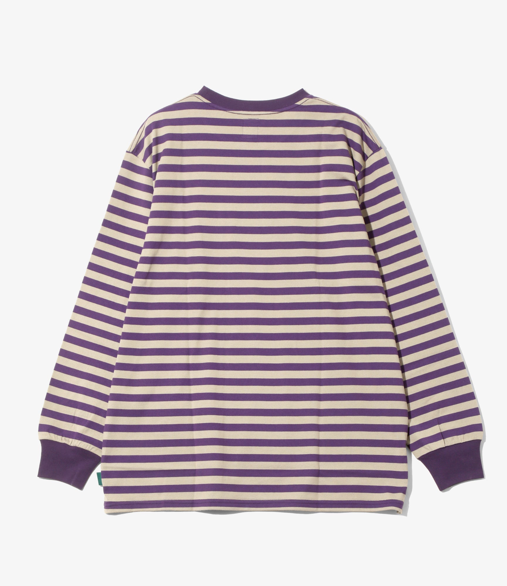 LS Round Pocket Tee – Purple/Natural