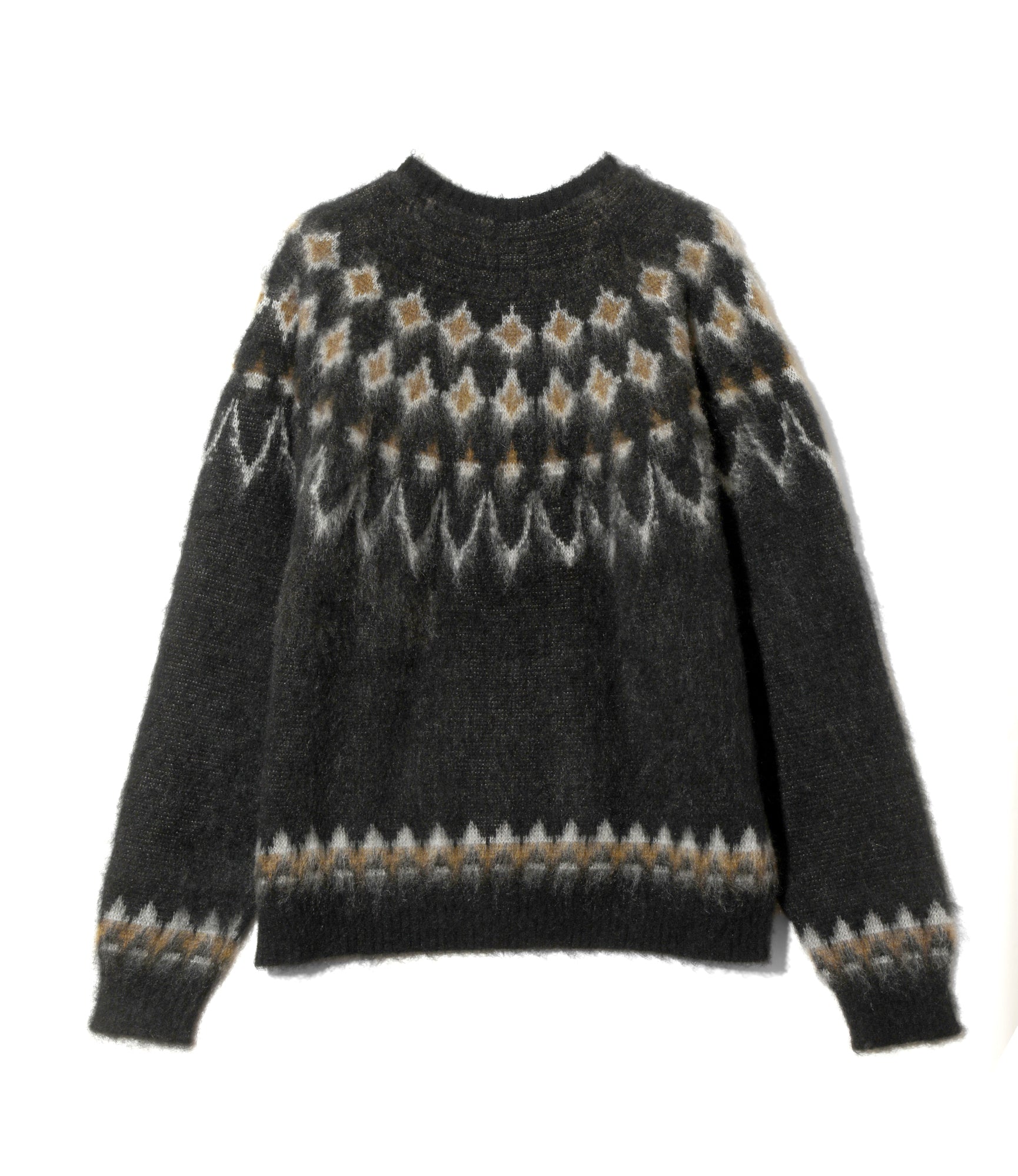 Mohair Sweater – Black Nordic Pattern