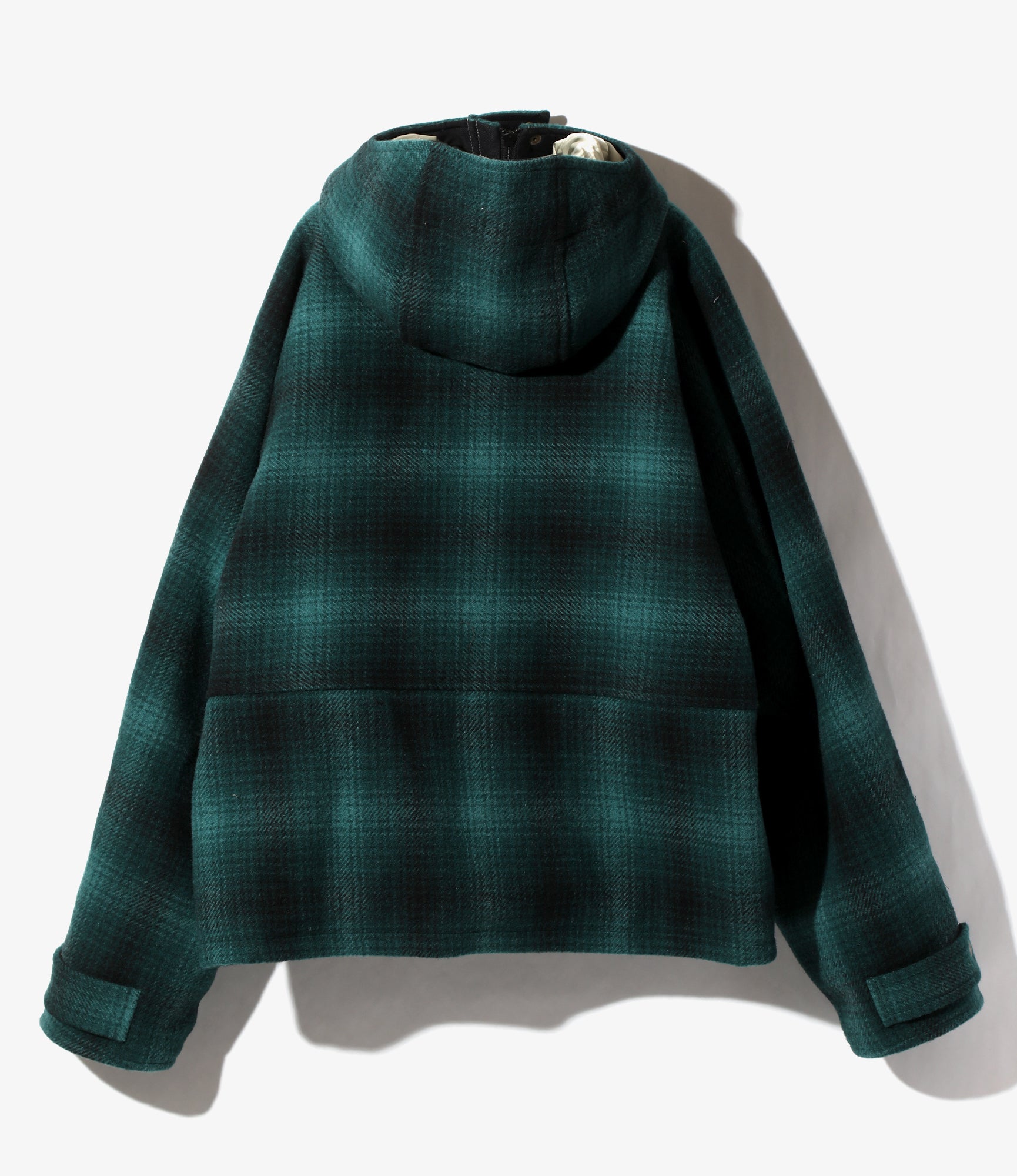 Short Hunting Parka – Green Ombre Plaid Melton Wool