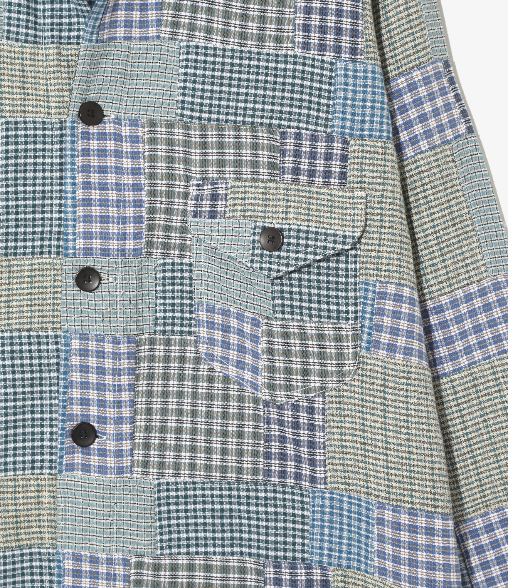 Smokey Shirt – Navy Small Plaid Patchwork