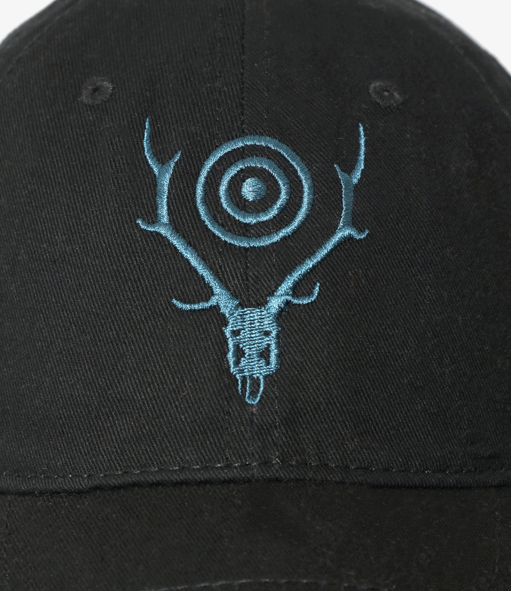 Strap Back Cap – Charcoal 'Skull & Target' Embroidery