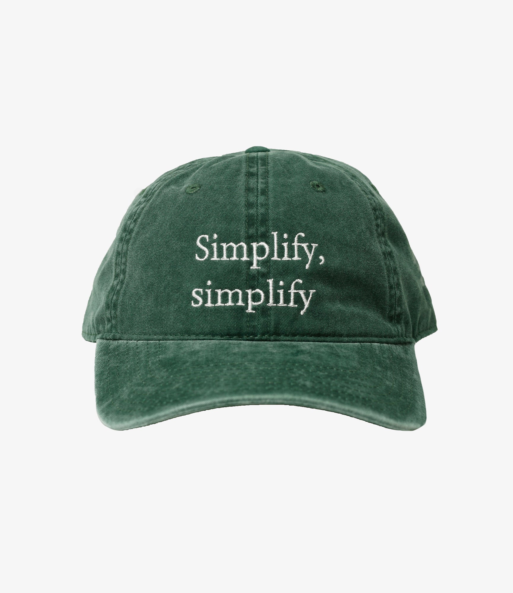 Strap Back Cap – Green 'Simplify' Embroidery