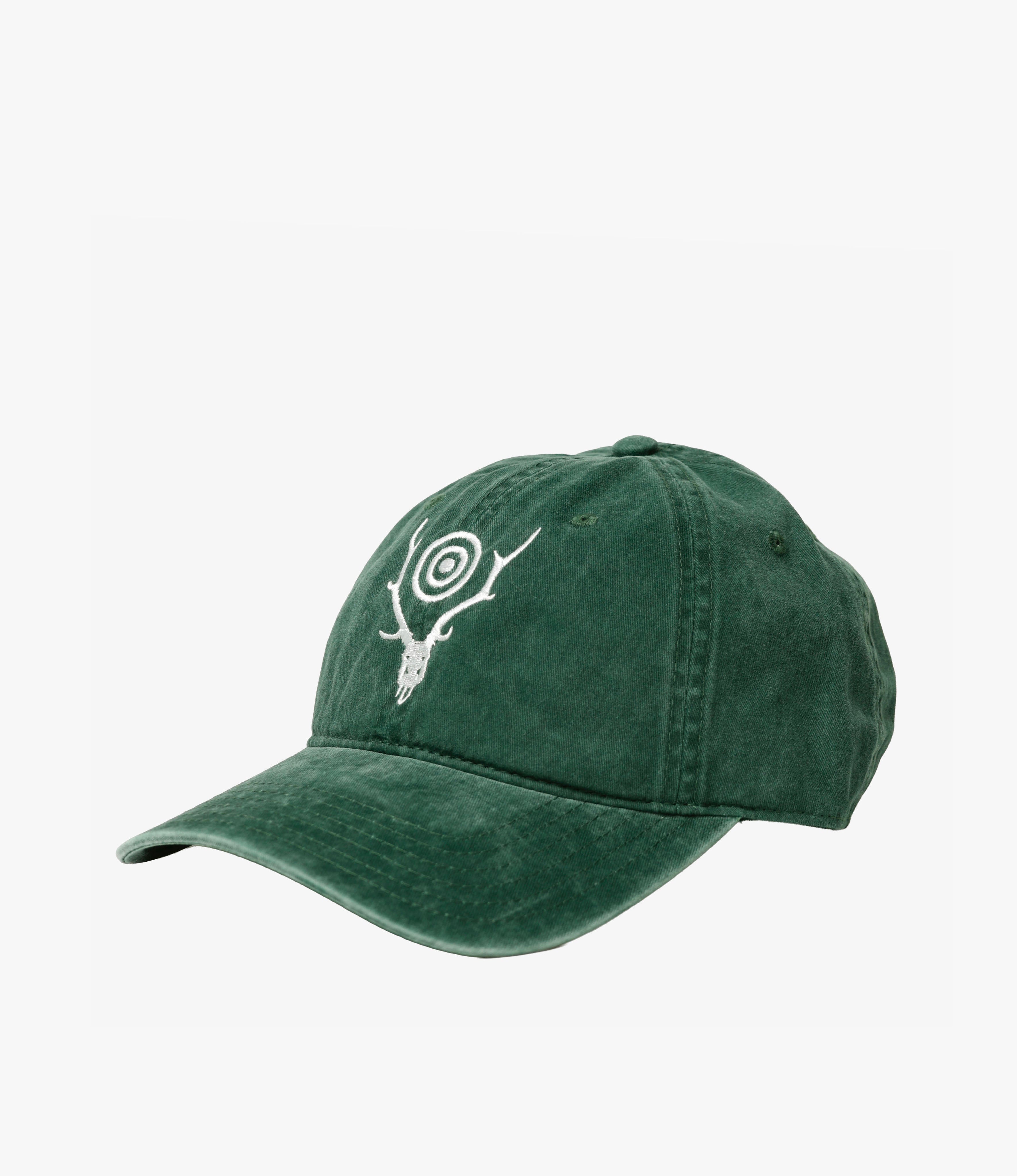 Strap Back Cap – Green Skull & Target Embroidery