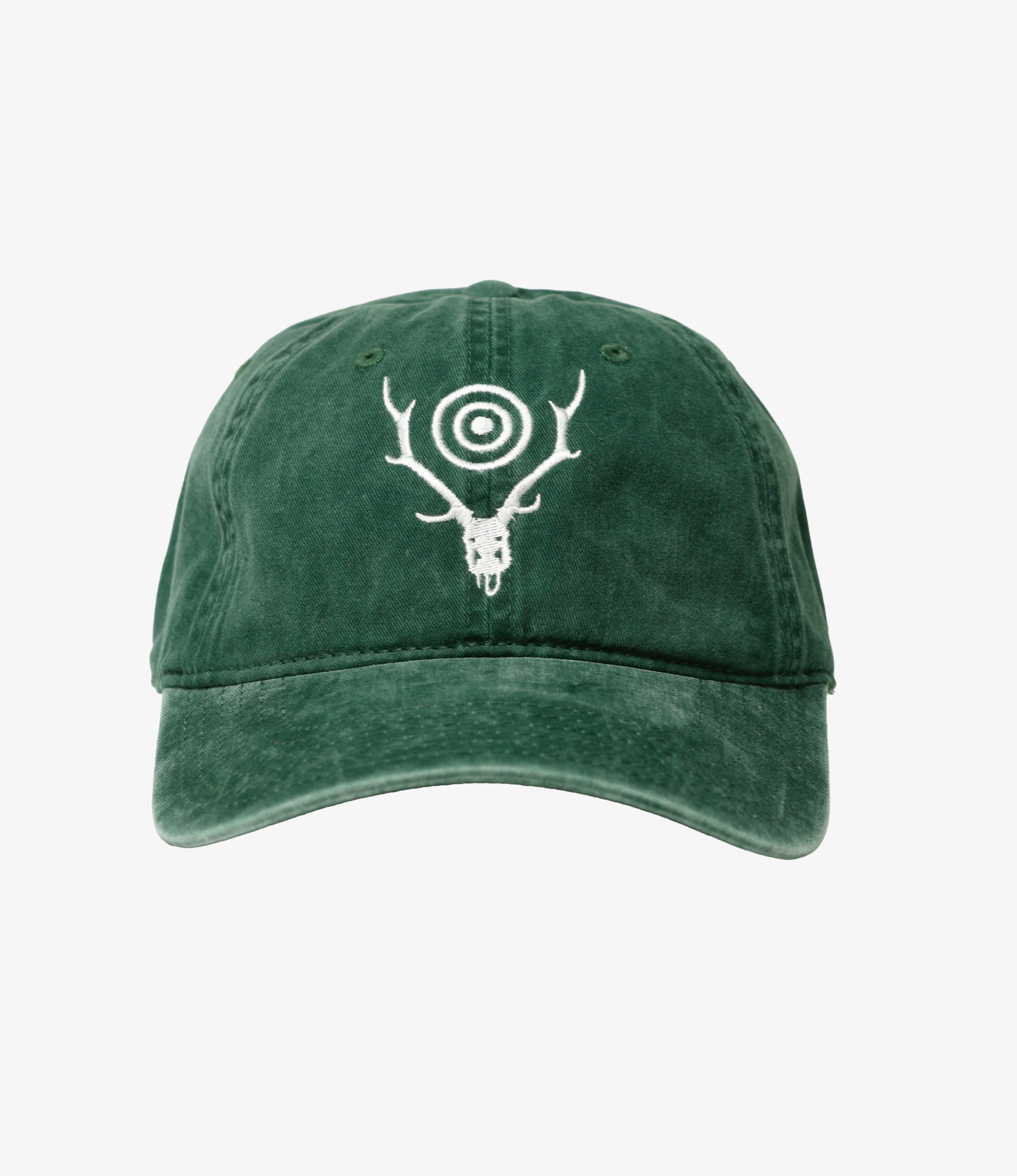 Strap Back Cap – Green Skull & Target Embroidery