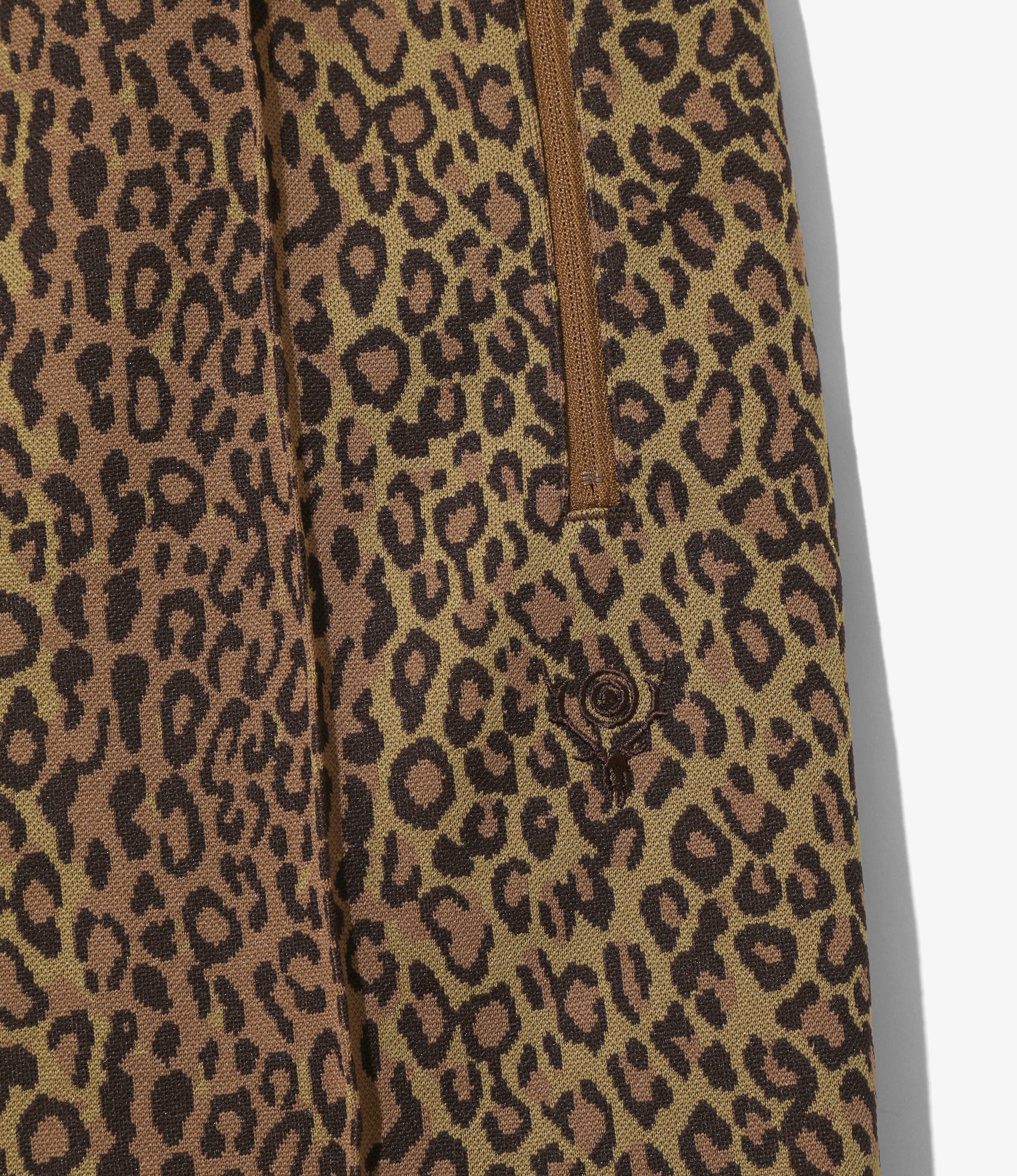 String Centre Seam Pant – Brown Leopard Jacquard