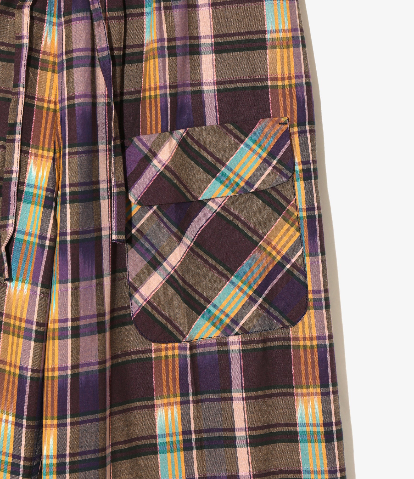 String Cuff Balloon Pant – Purple Madras Plaid