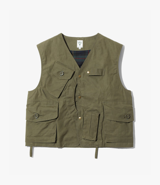 Tenkara Vest – Olive Waxed Cotton | South2 West8 | Nepenthes London