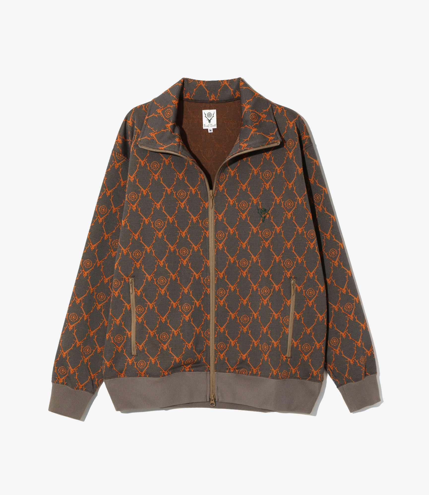 Trainer Jacket – Orange Skull & Target Jacquard