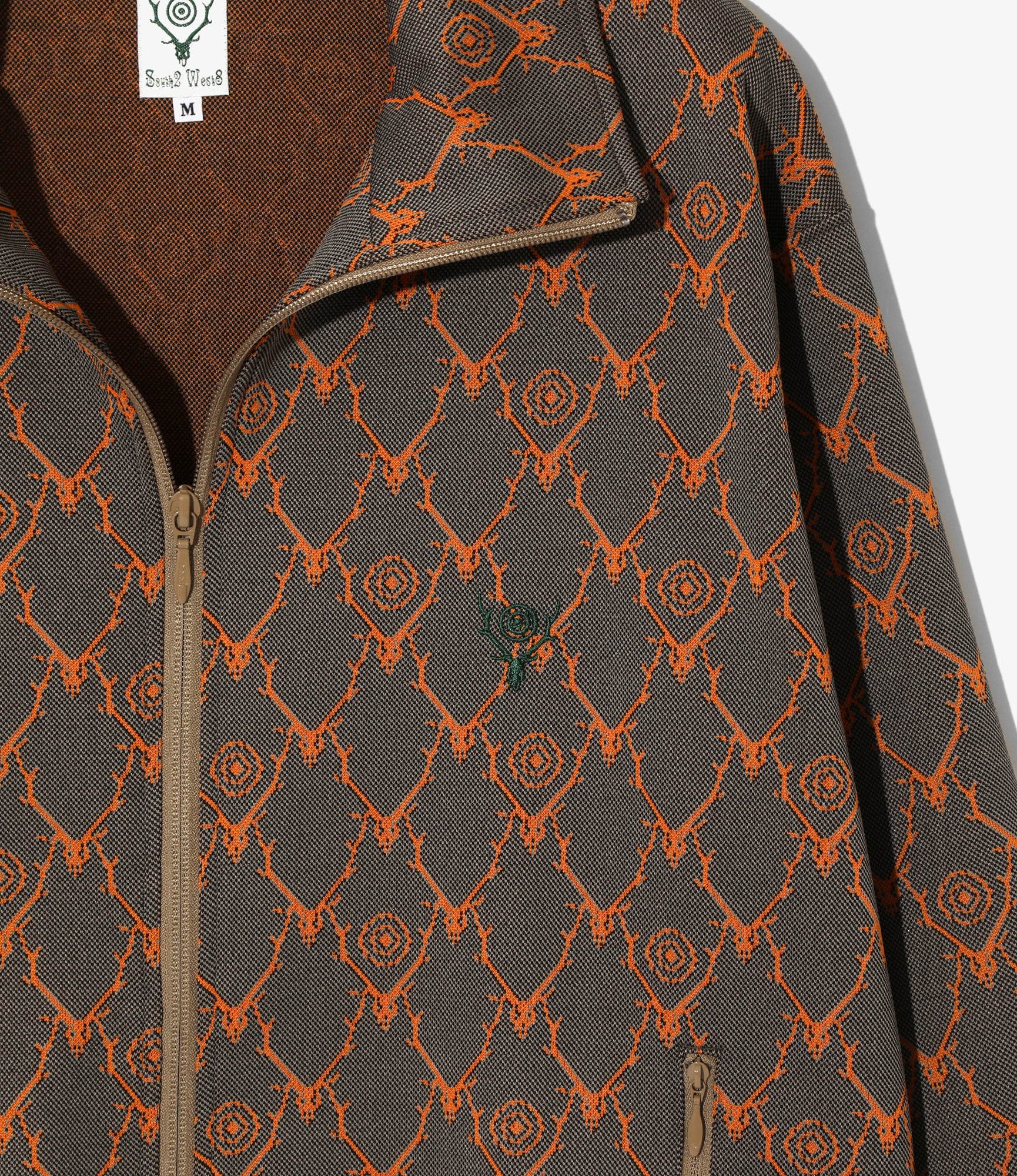 Trainer Jacket – Orange Skull & Target Jacquard