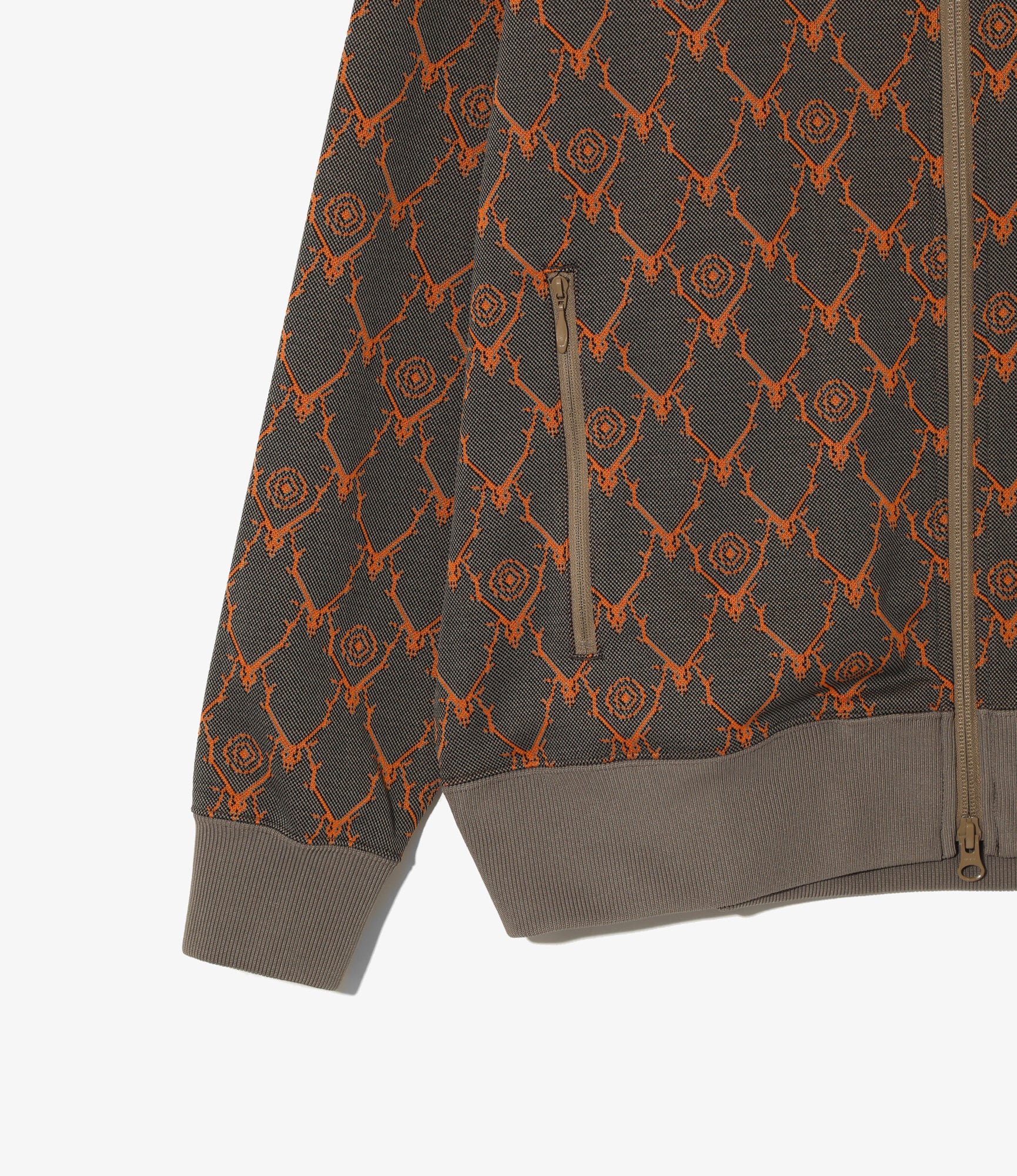 Trainer Jacket – Orange Skull & Target Jacquard