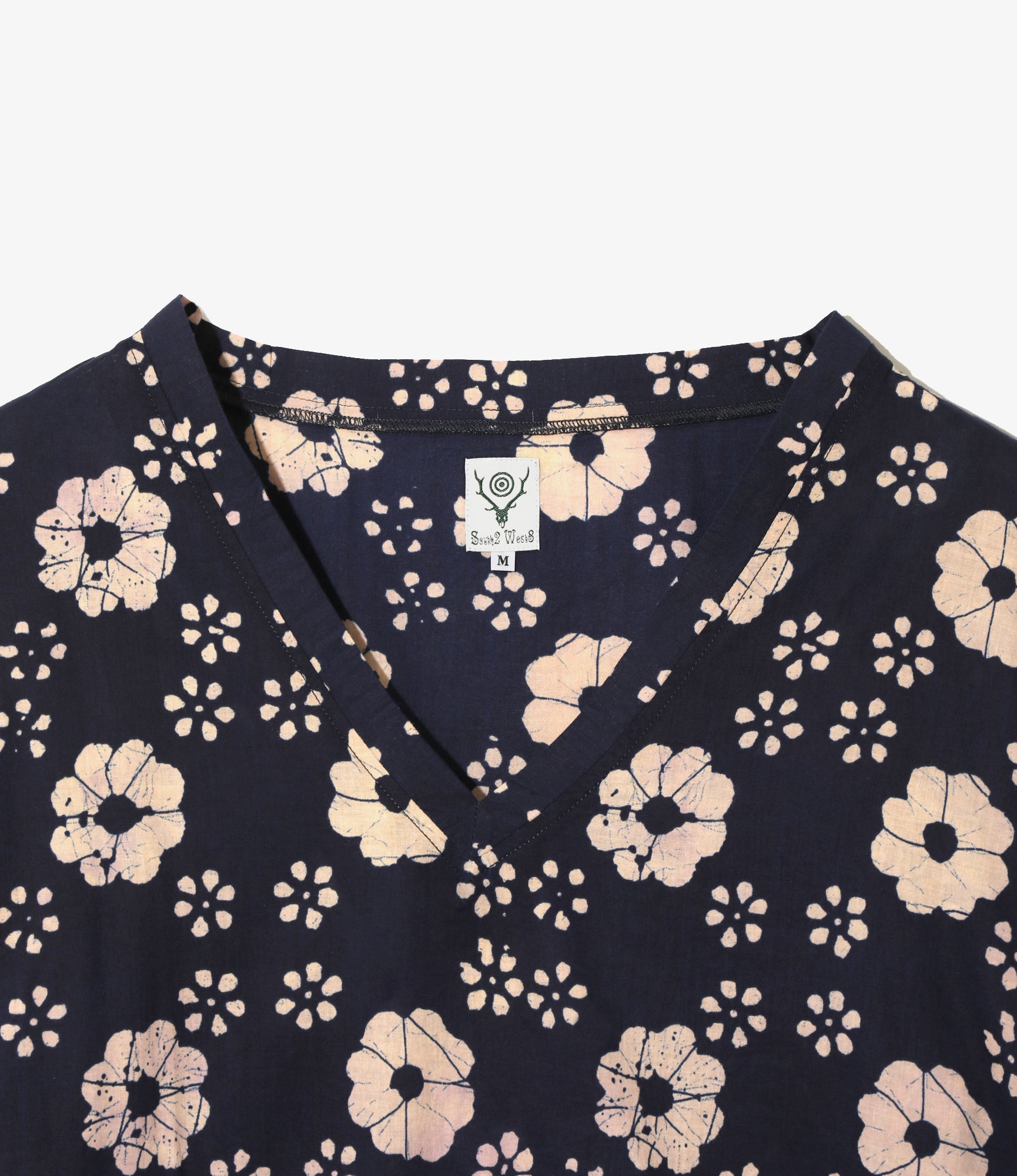 V-Neck Army Shirt – Flower Batik Print