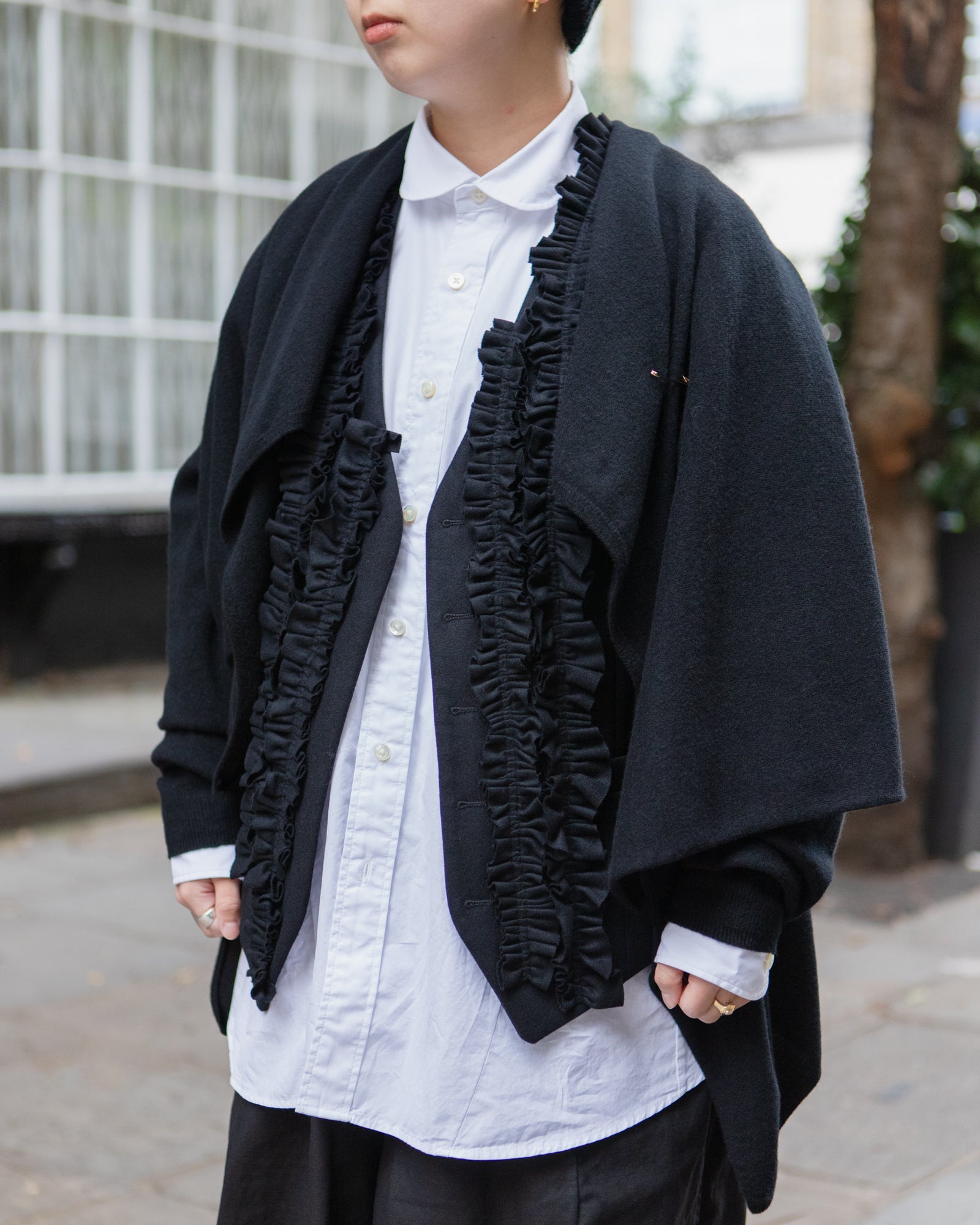 Knot Cardigan – Black Boiled Wool