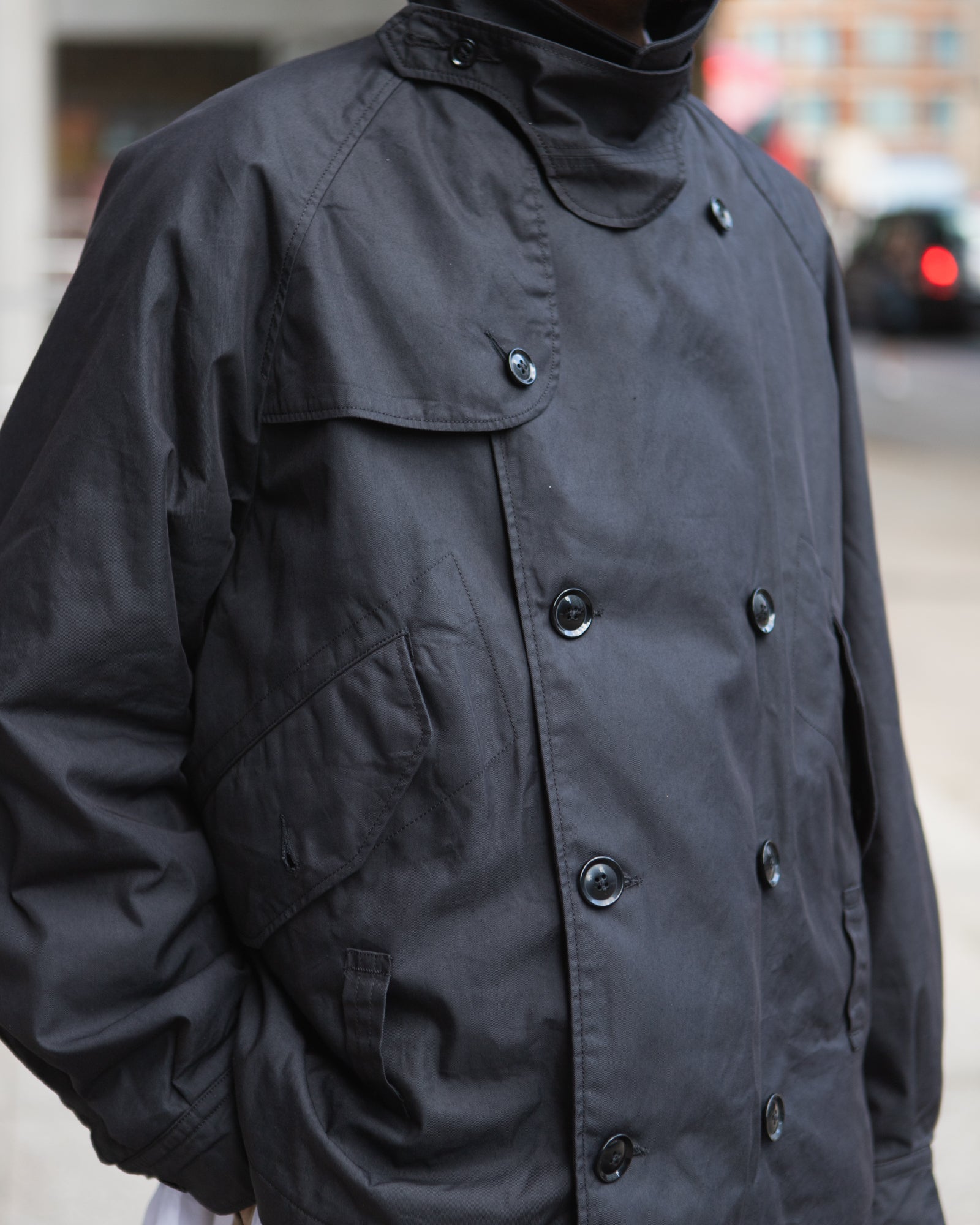 Short Trench Jacket – Black Nyco Twill