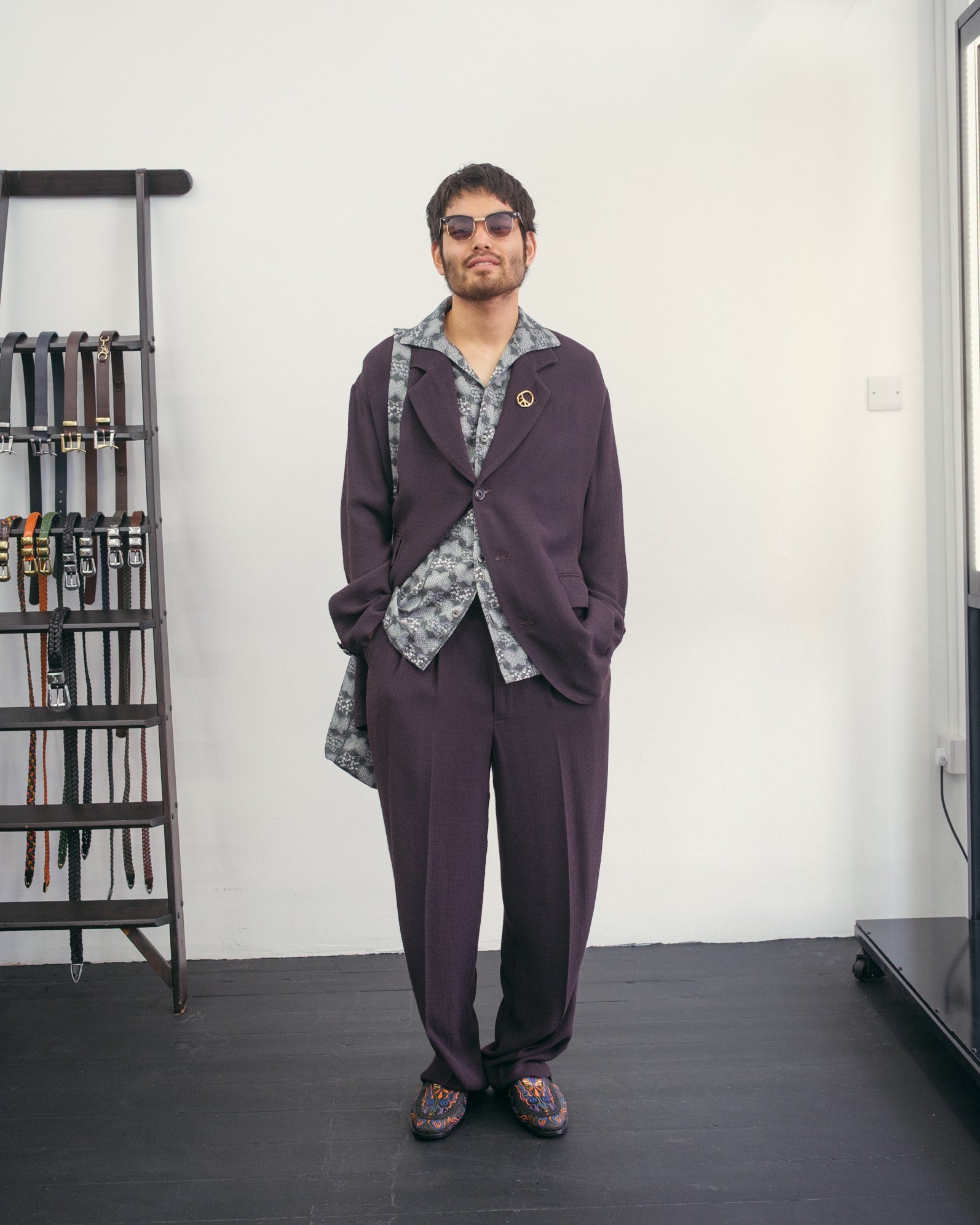 Sack Jacket – Brown/Purple Striped Kersey