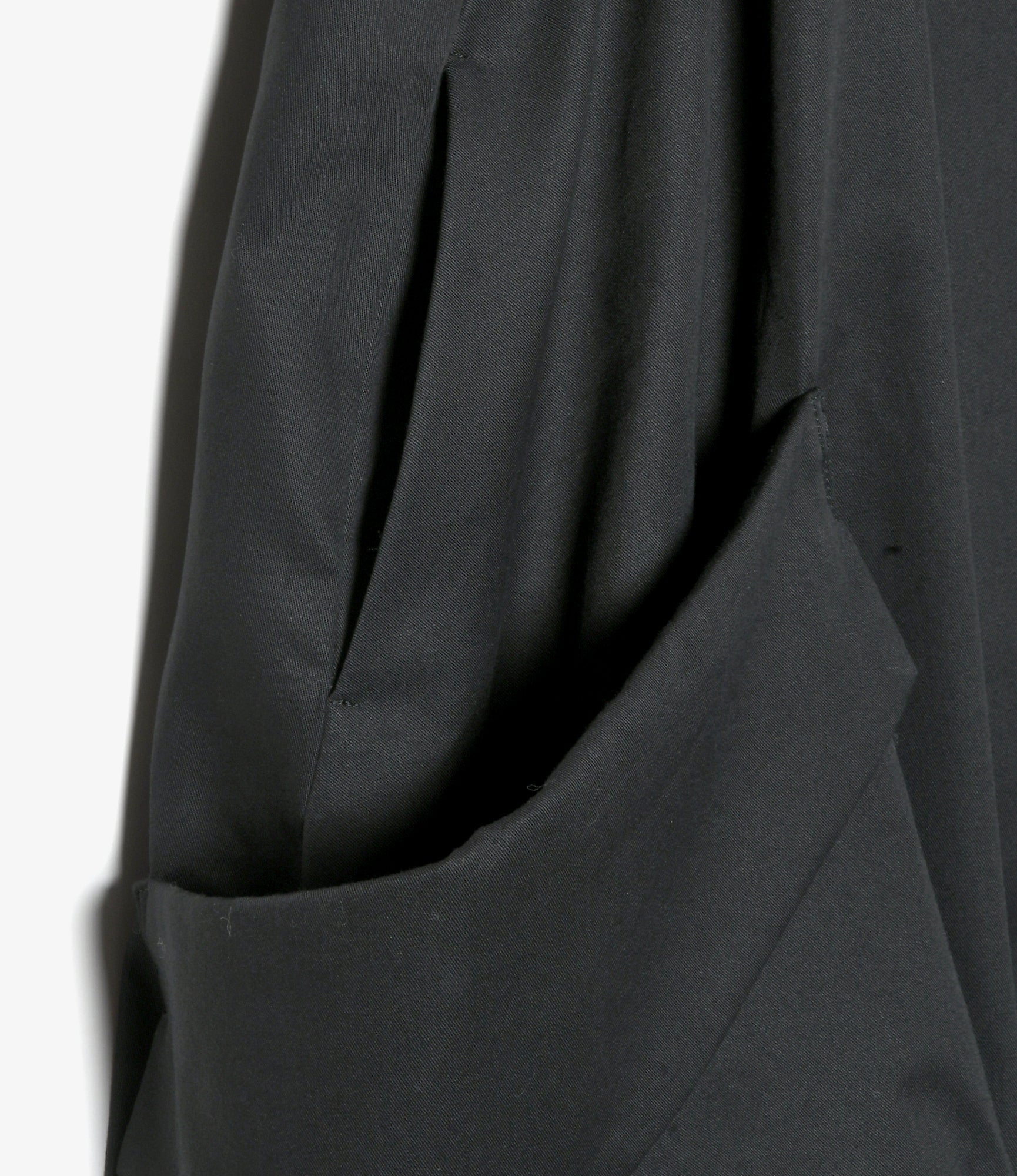 Bubble Hem  Apron Dress - Black Twill