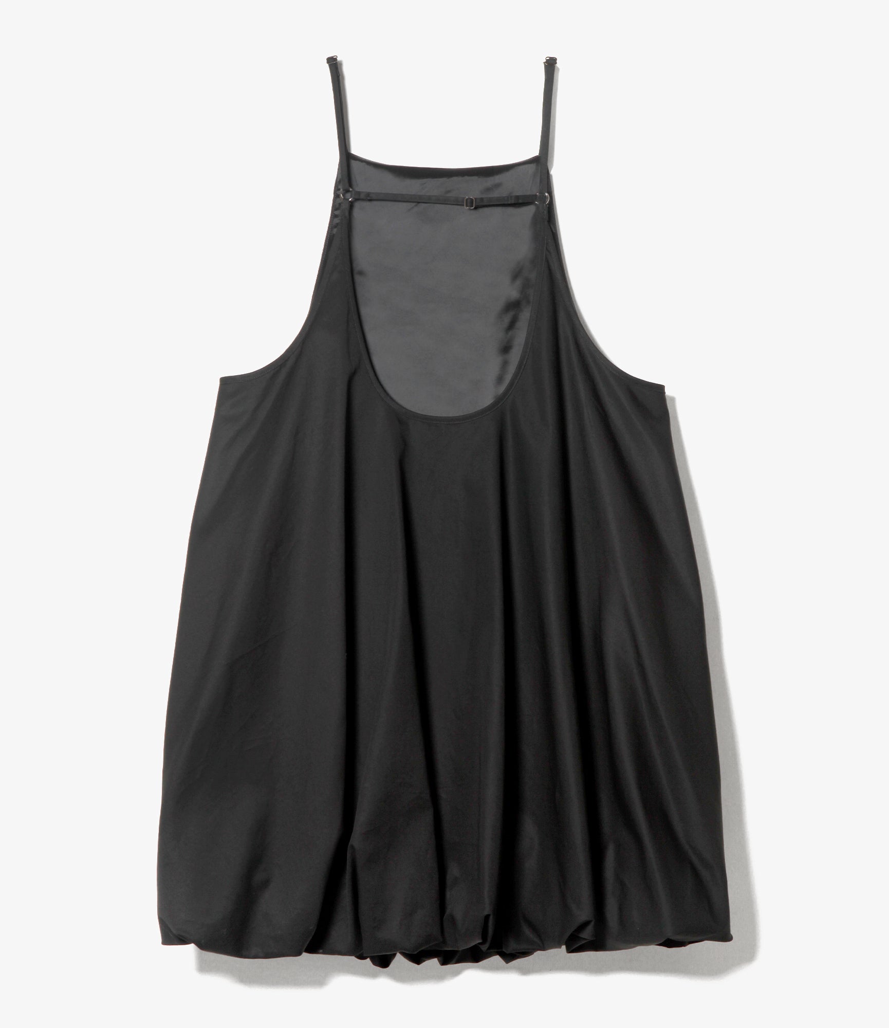 Bubble Hem  Apron Dress - Black Twill