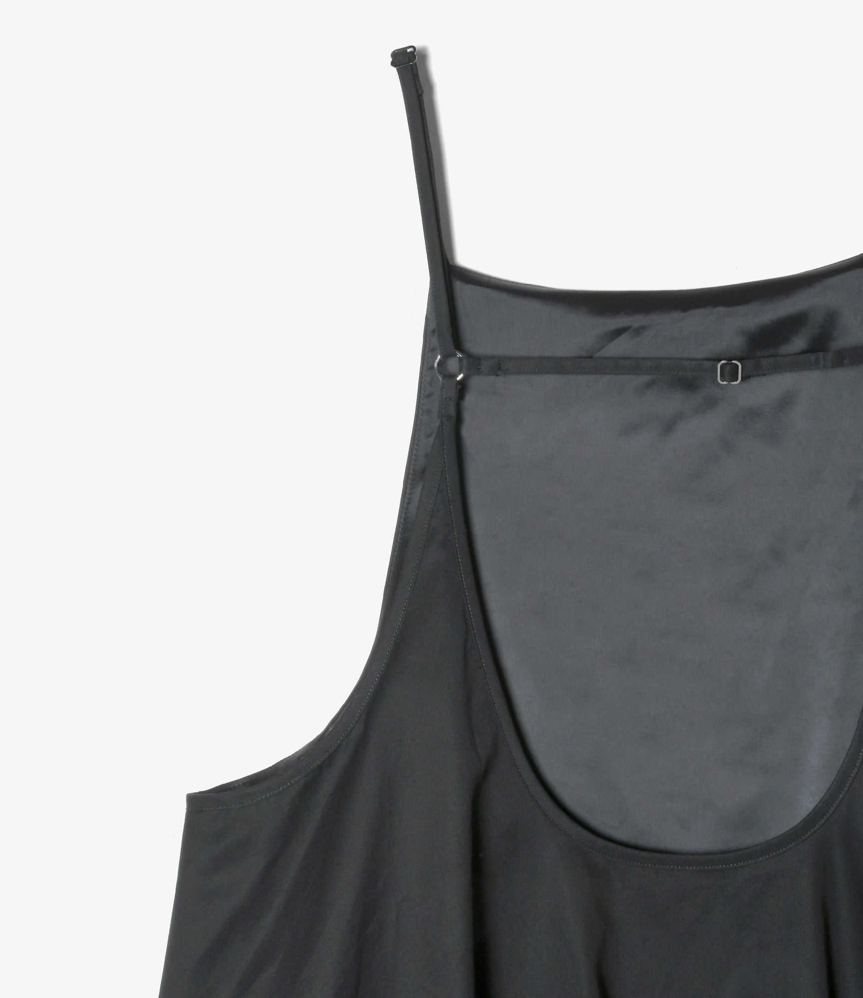 Bubble Hem  Apron Dress - Black Twill