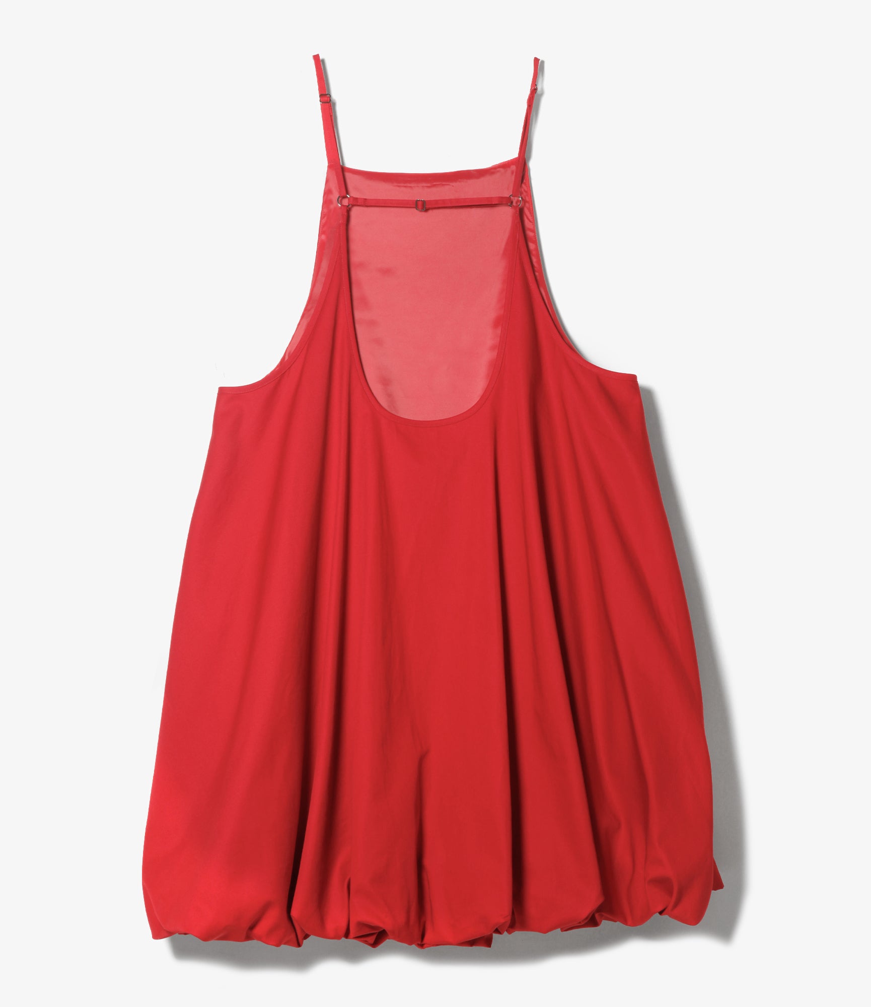 Bubble Hem  Apron Dress - Red Twill