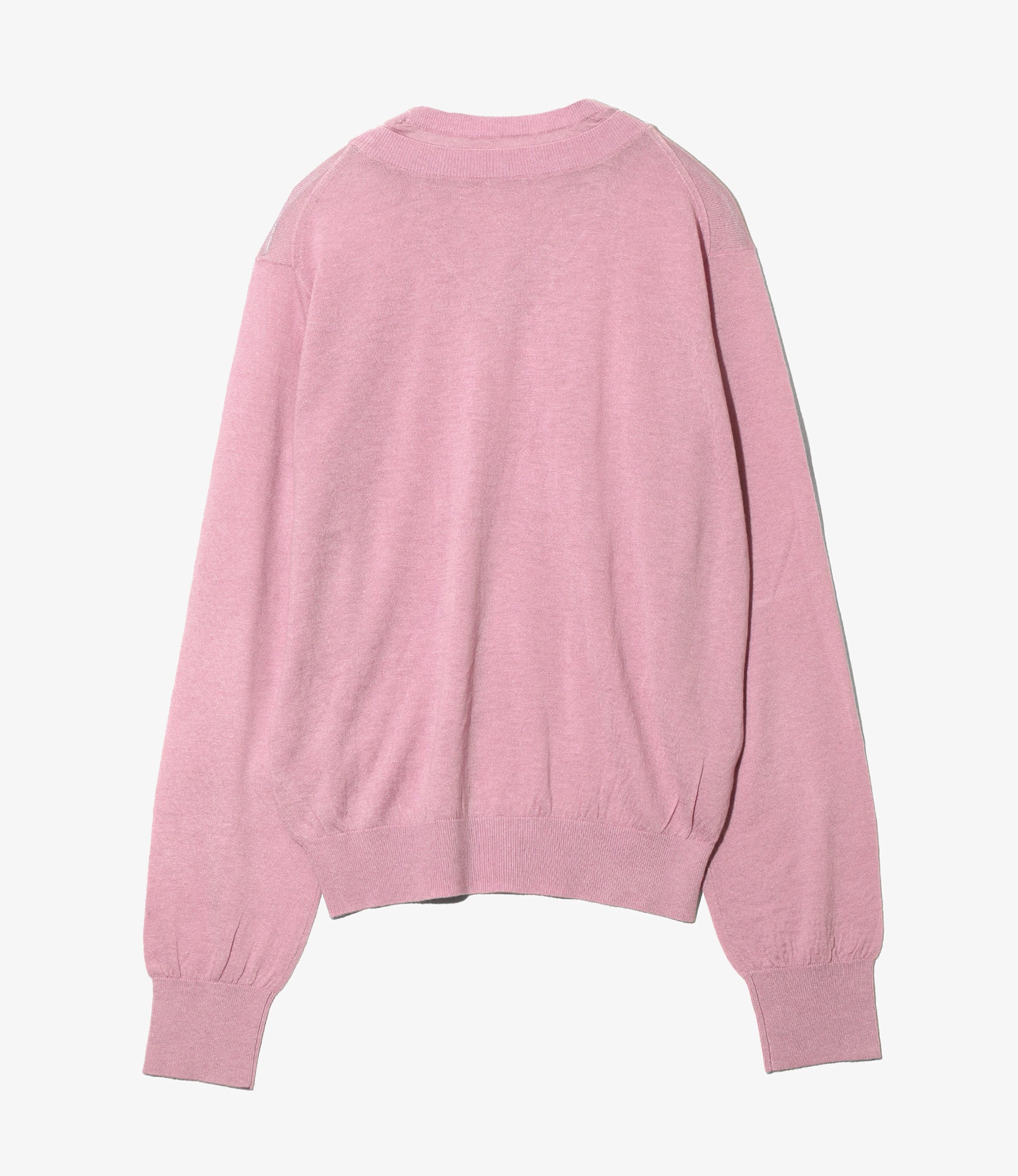Faux-layered Sweater – Pink Fine Gauge Knit