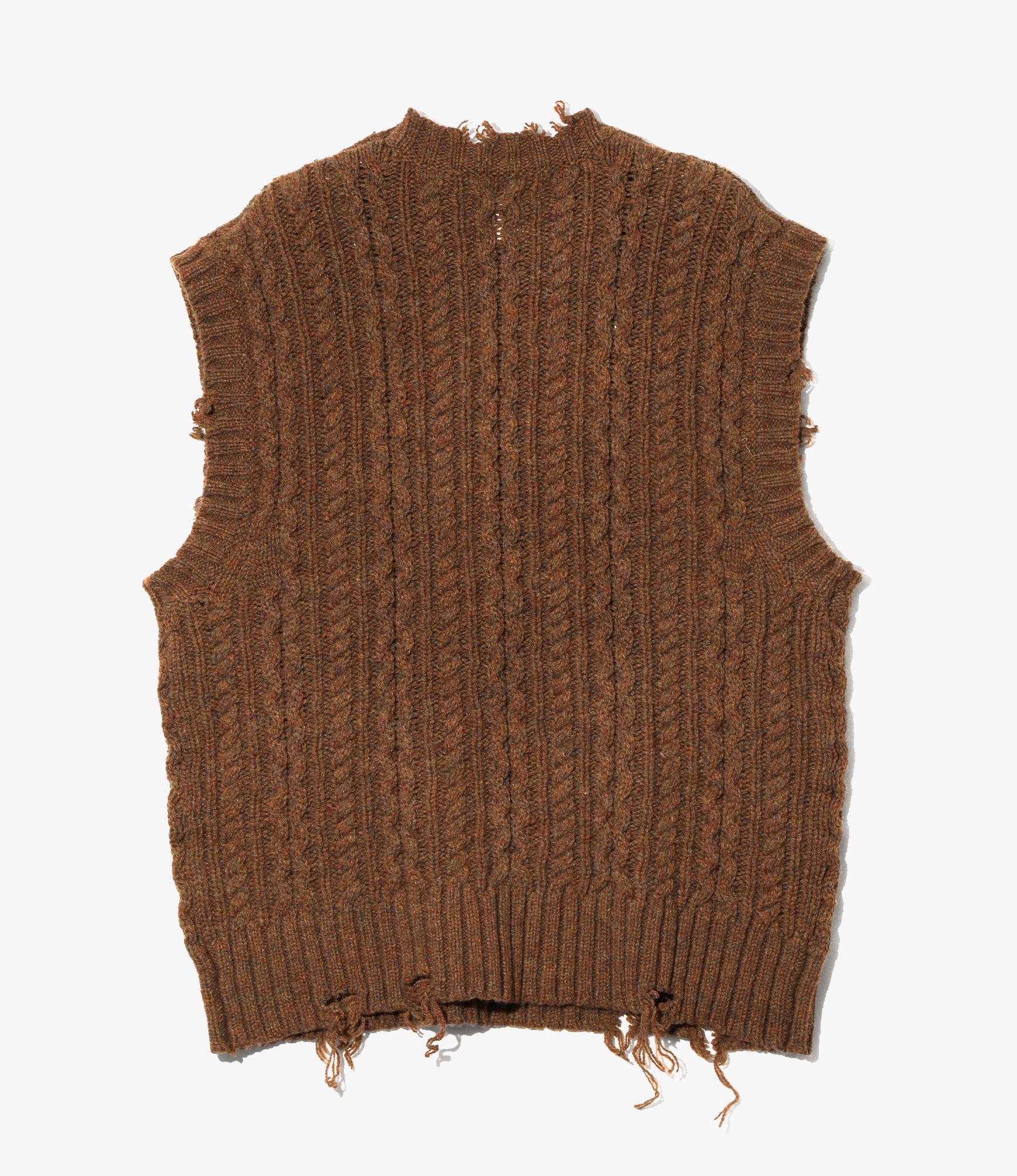 Aran Vest – Mocha