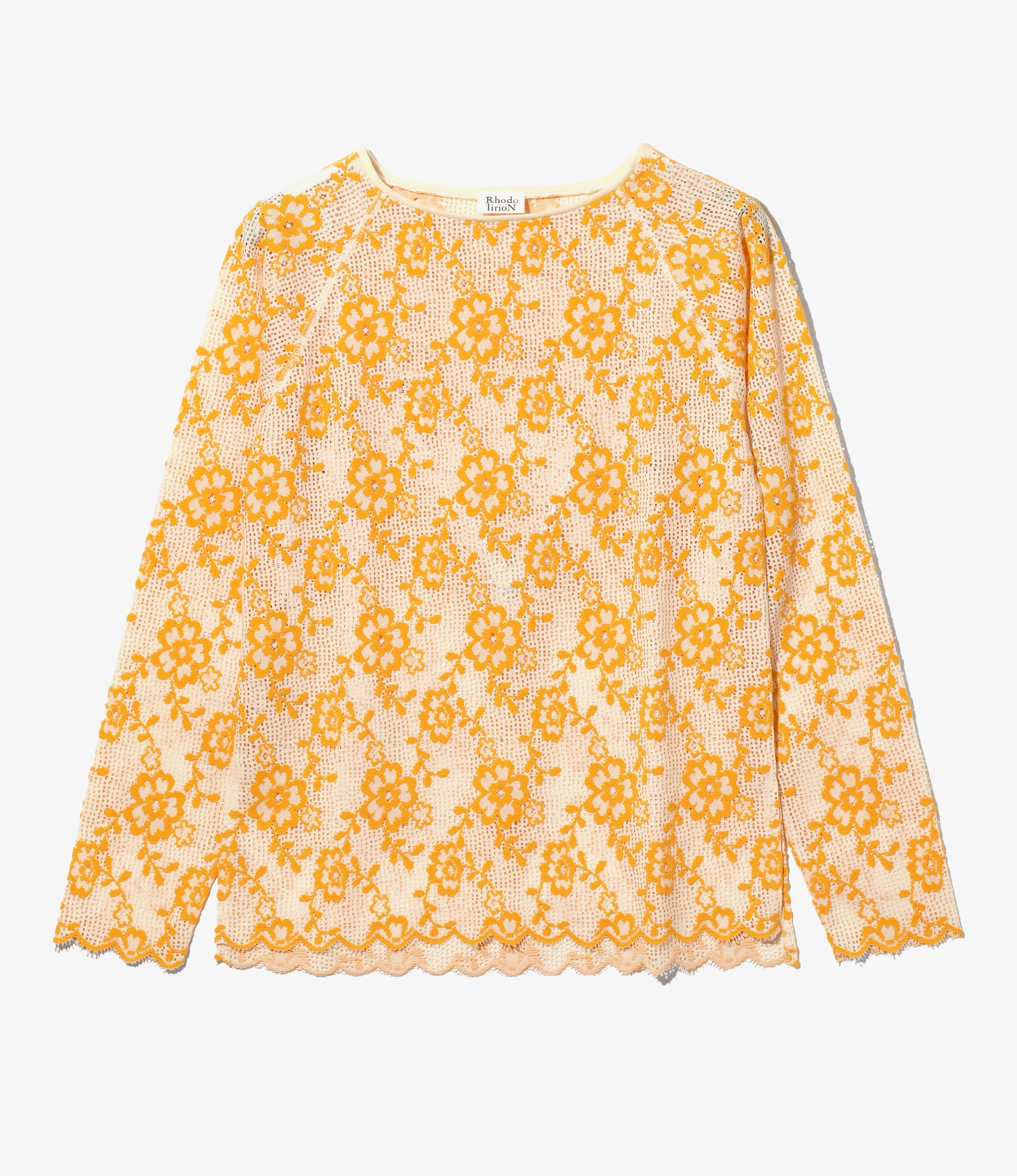 Crew Neck Tee – Ivory Flower Lace