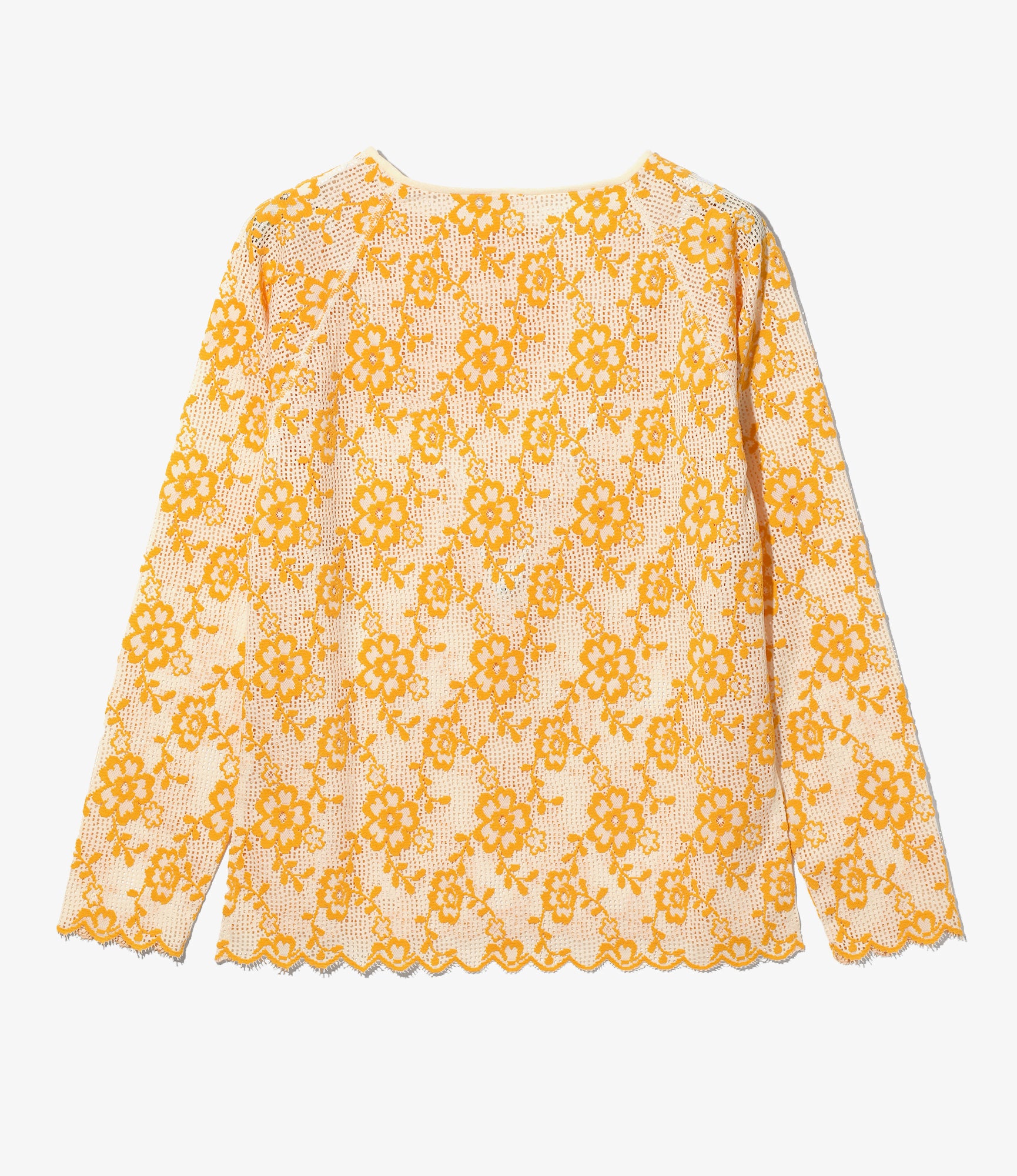 Crew Neck Tee – Ivory Flower Lace