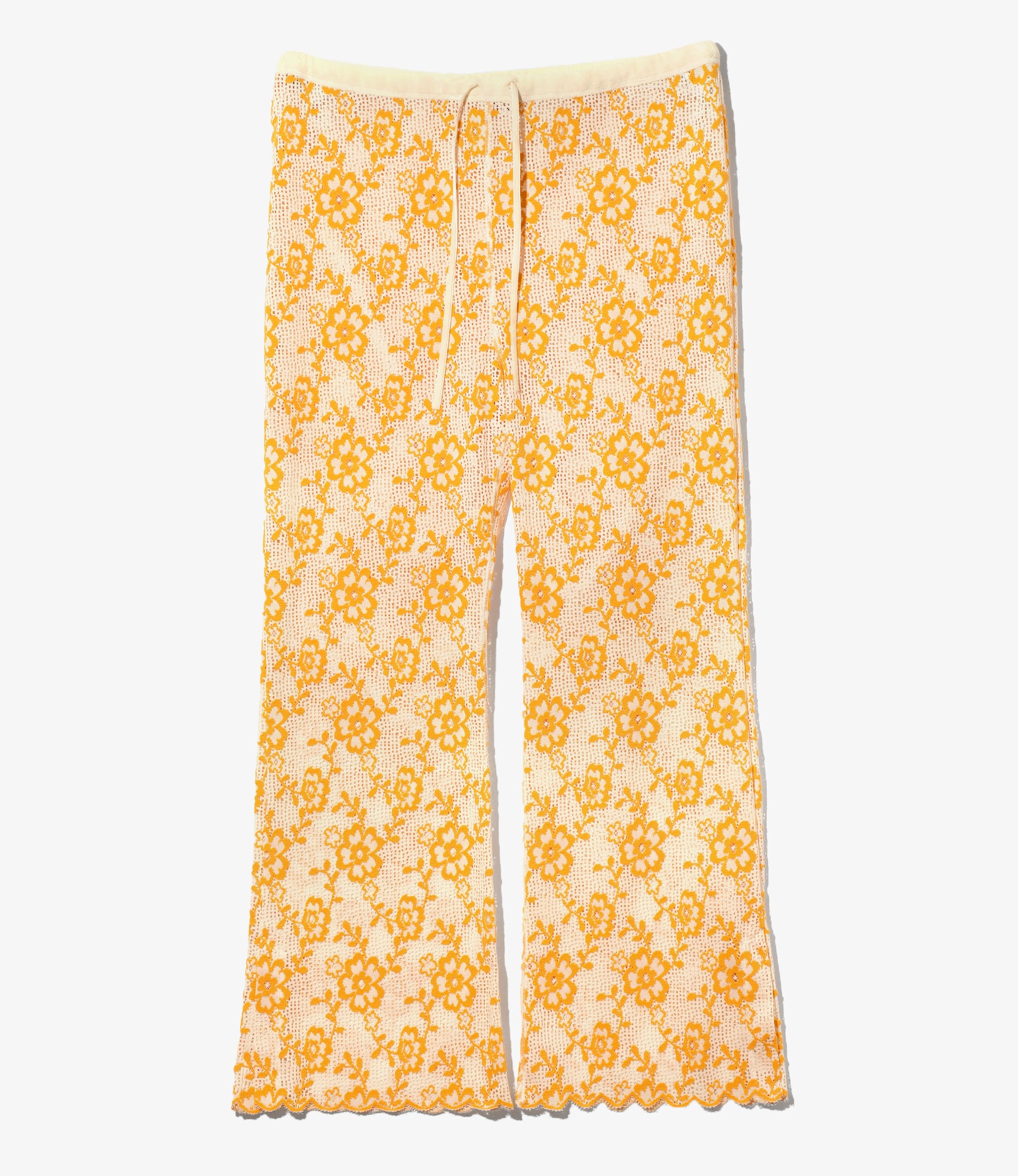 Slit Flare Pant – Ivory Flower Lace