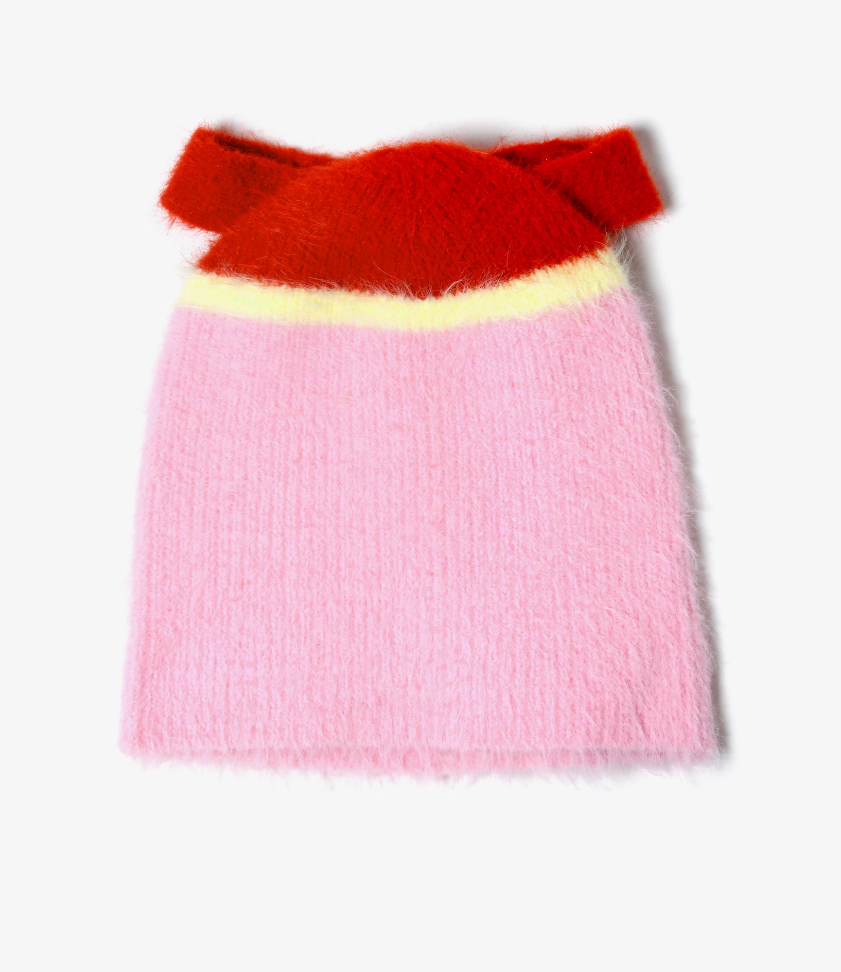 Watch Cap With Bow – Pink Chenille Yarn