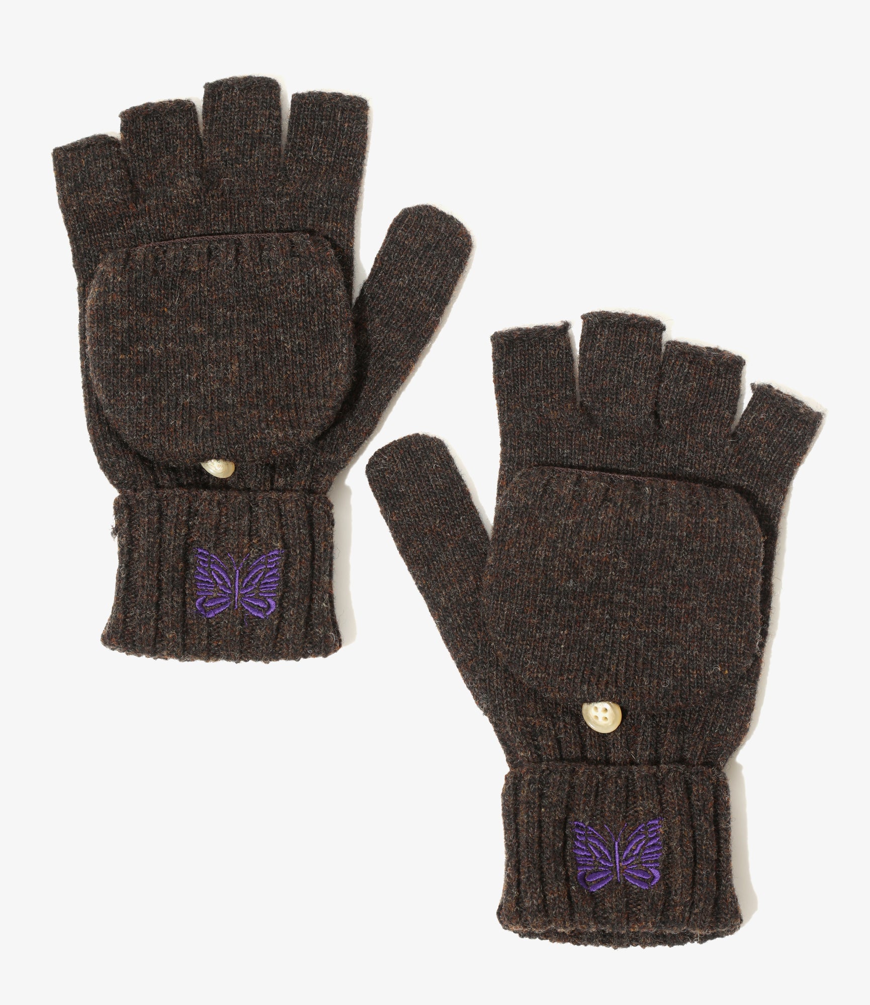Convertible Gloves – Umber Brown Shetland Wool