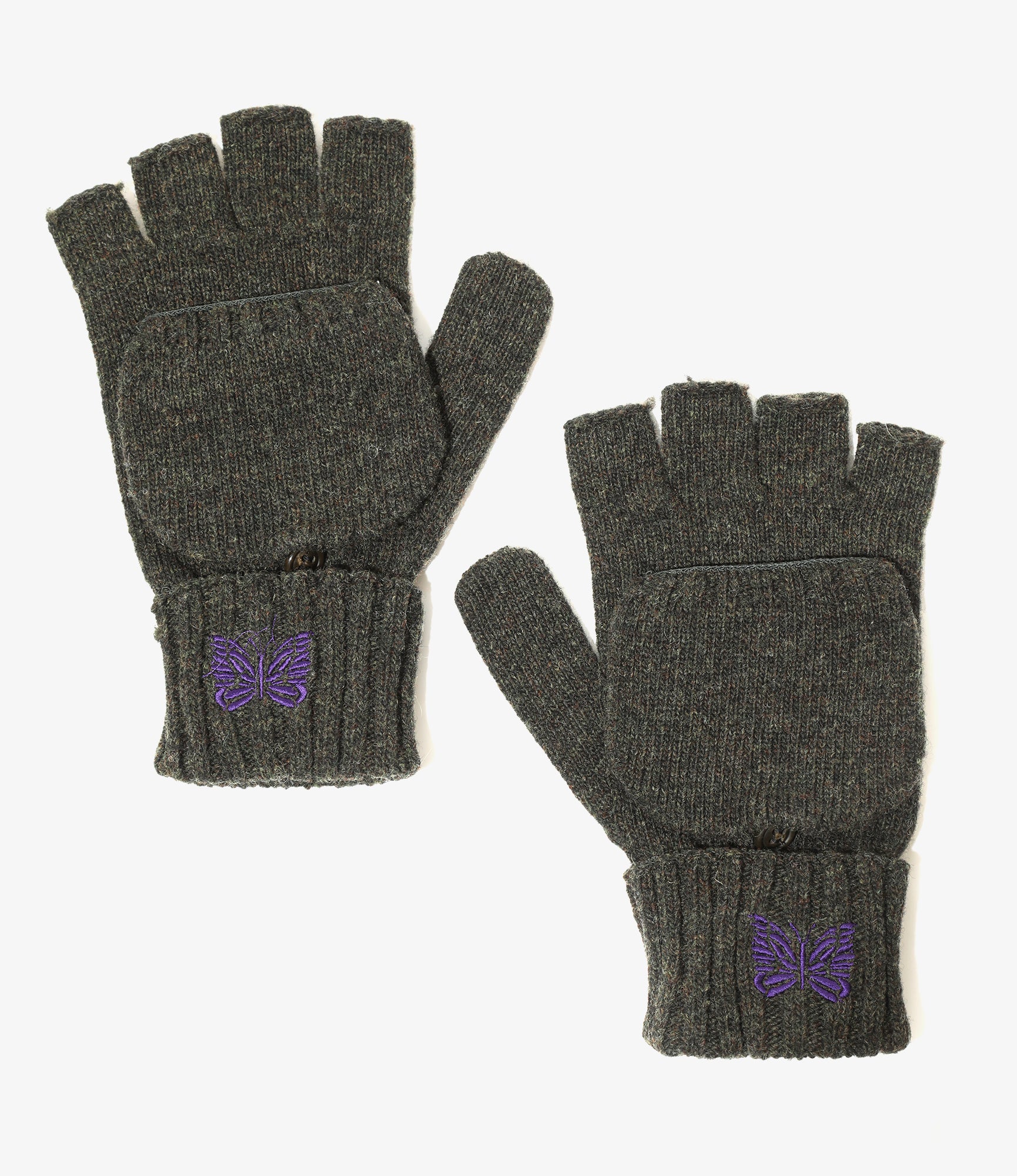 Convertible Gloves – Loden Green Shetland Wool