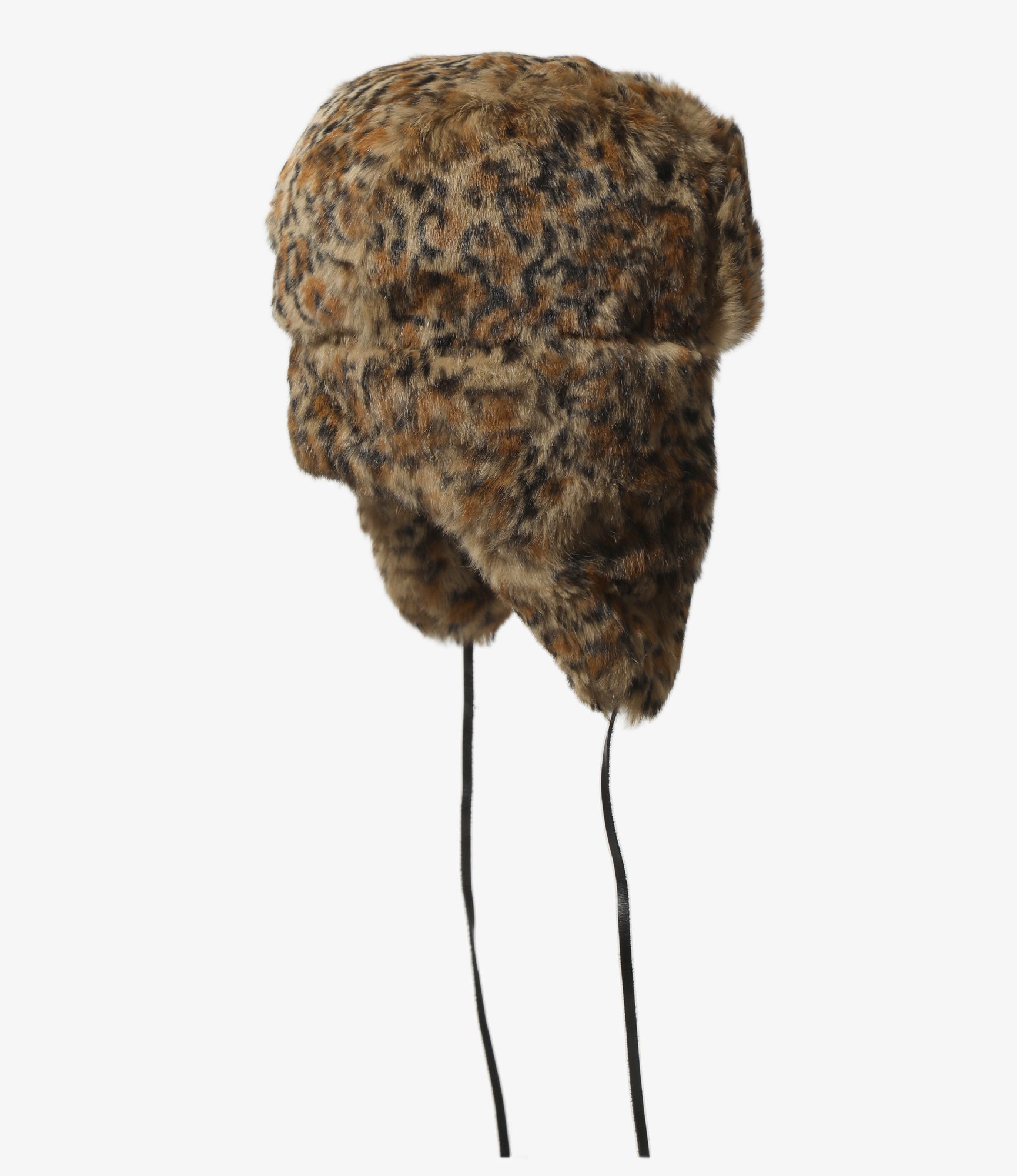 Rabbit Fur Mat Bomber Cap – Leopard Animal Printed