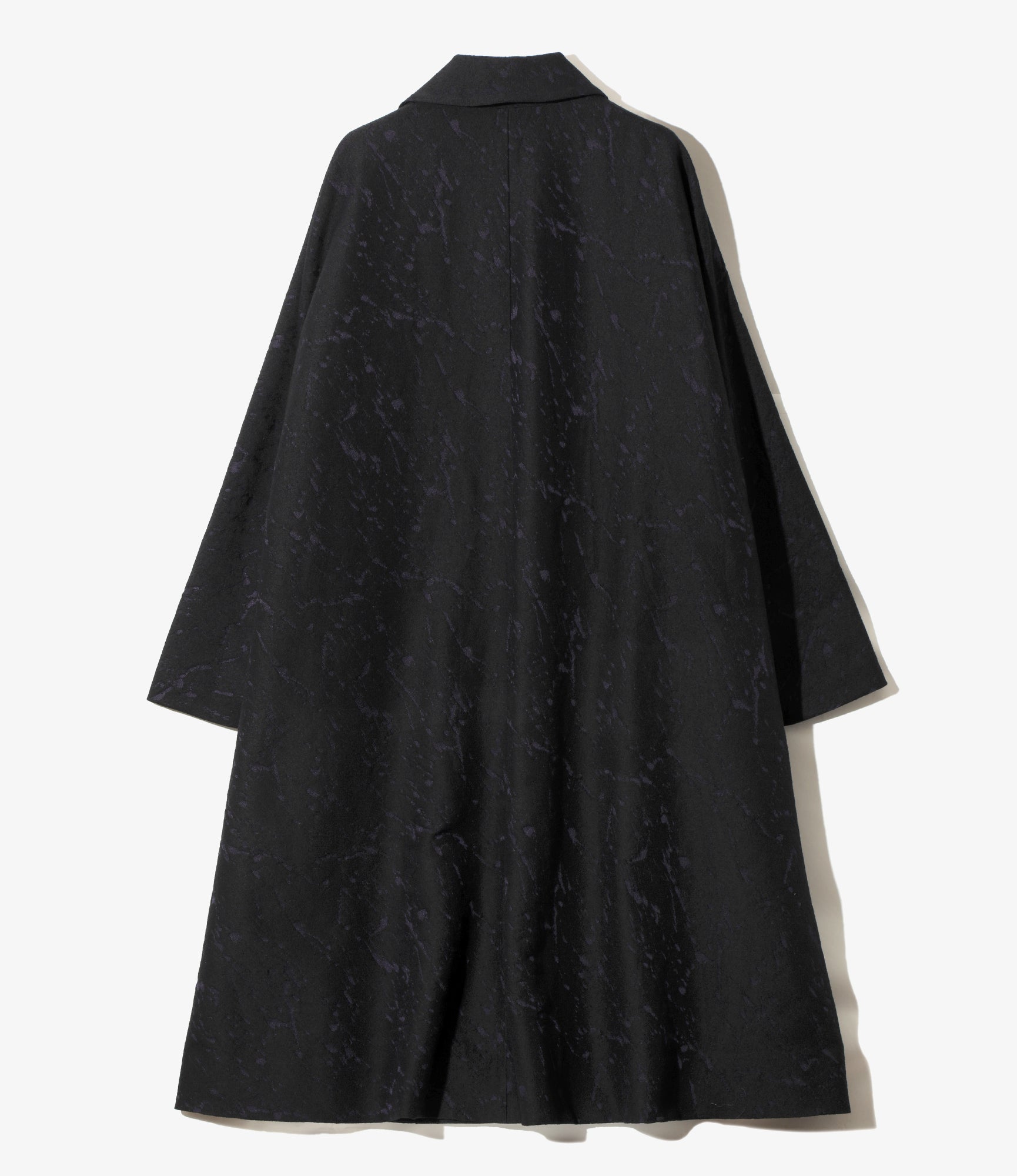 One Side Dolman Coat – Purple Abstract Jacquard
