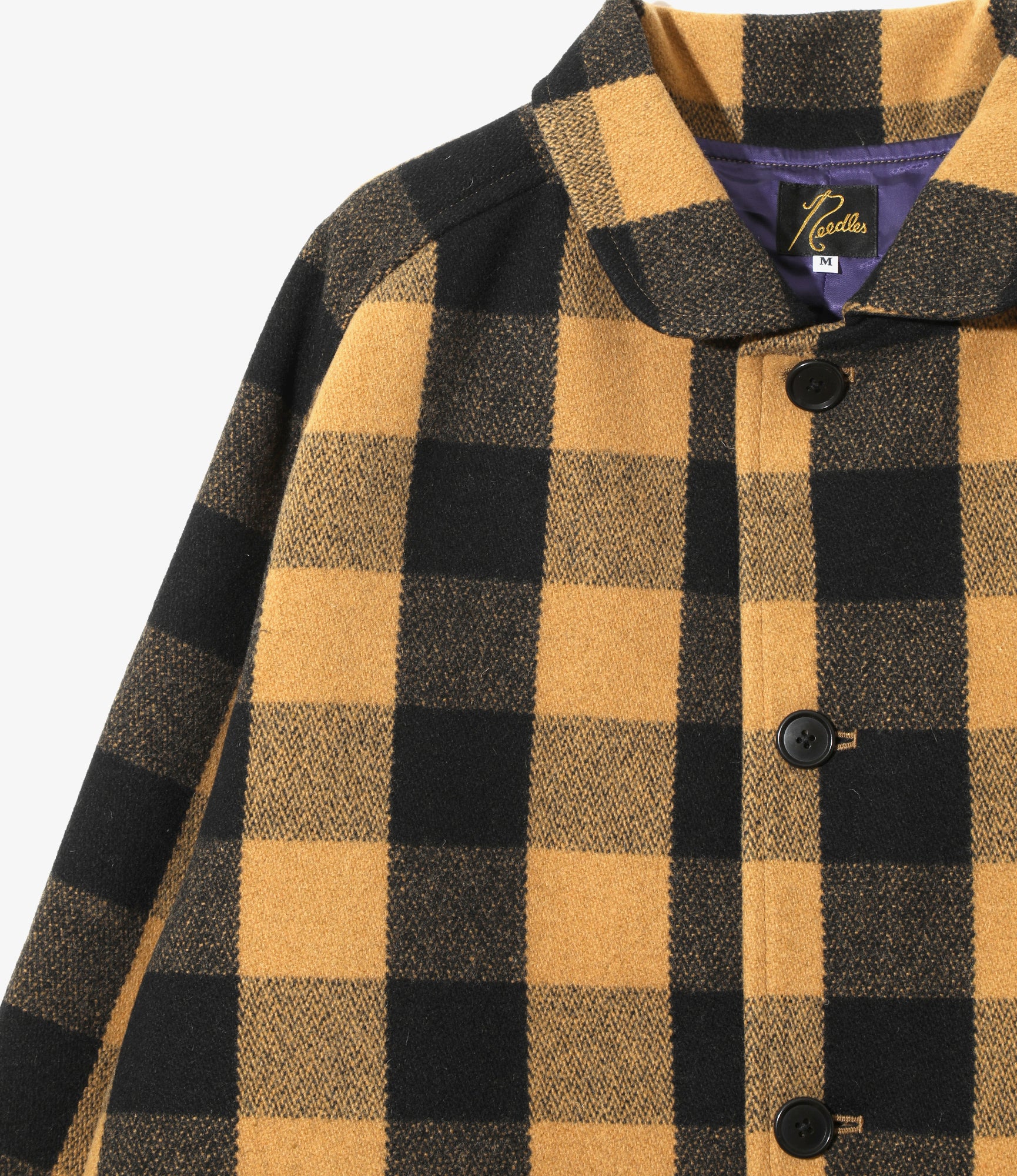 Round Collar Jacket – Buffalo Plaid Melton
