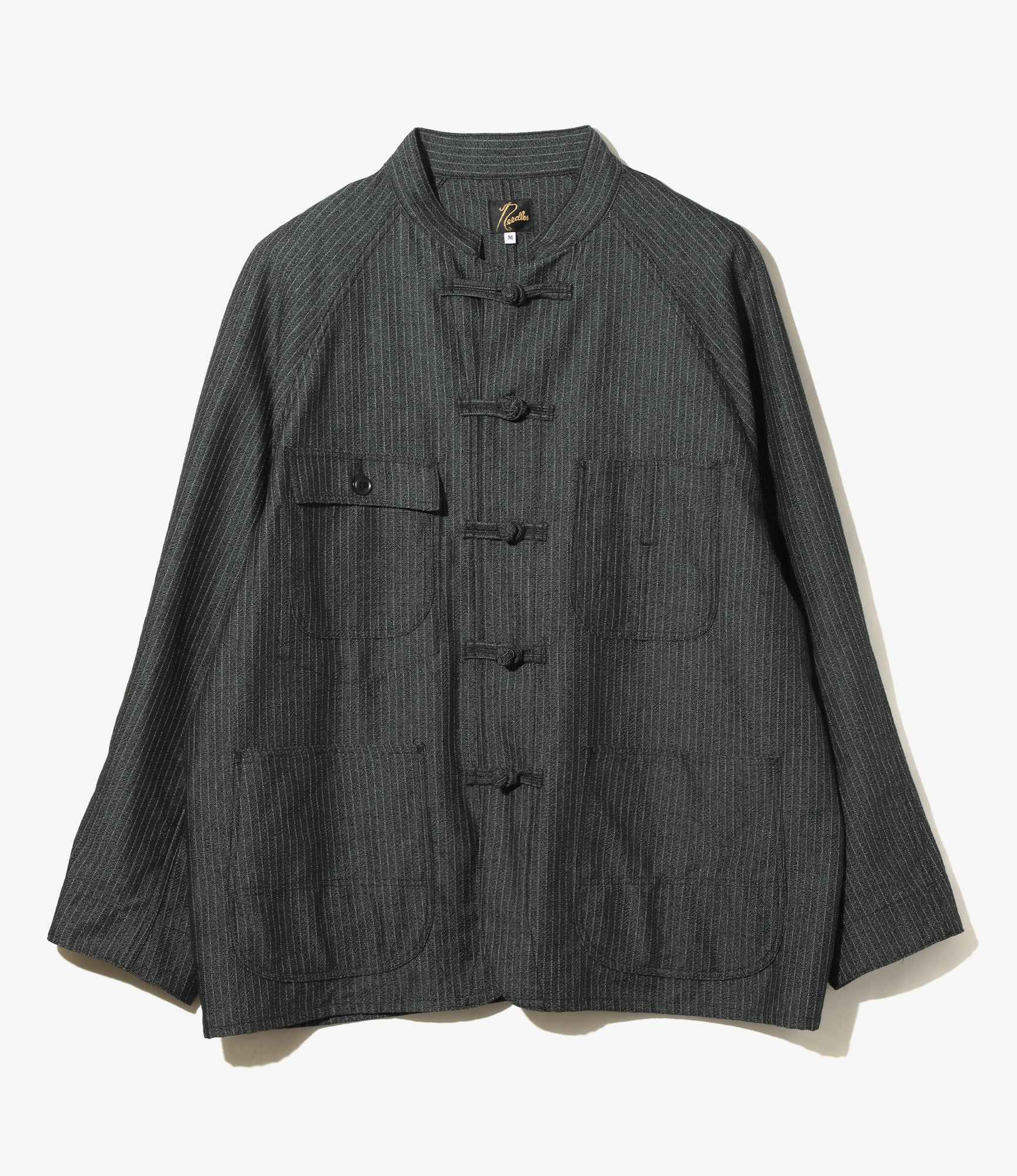 China Button Chore Coat – Pin Stripe Jacquard