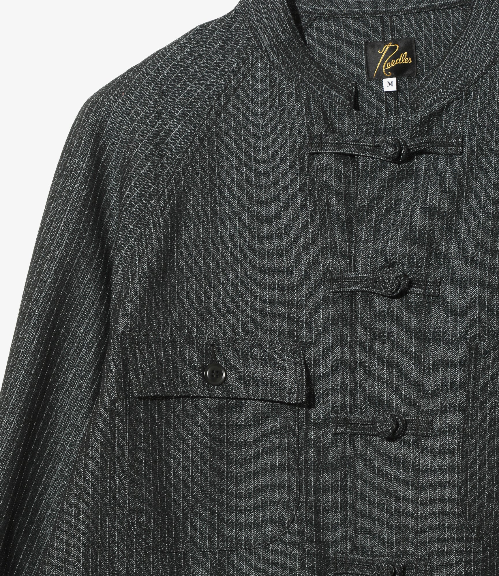 China Button Chore Coat – Pin Stripe Jacquard