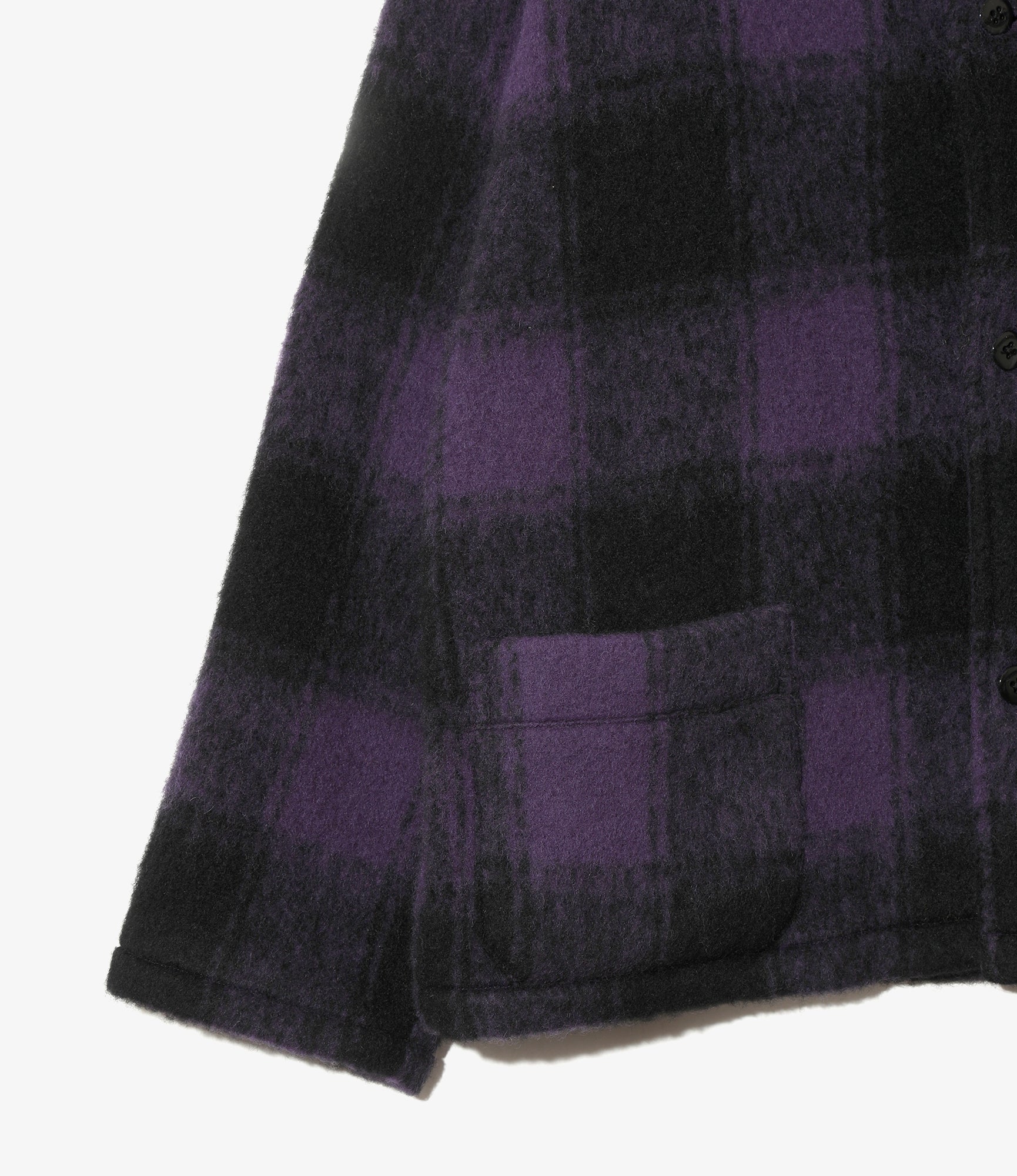 Widespread Collar Shirt - Wool Shaggy Purple