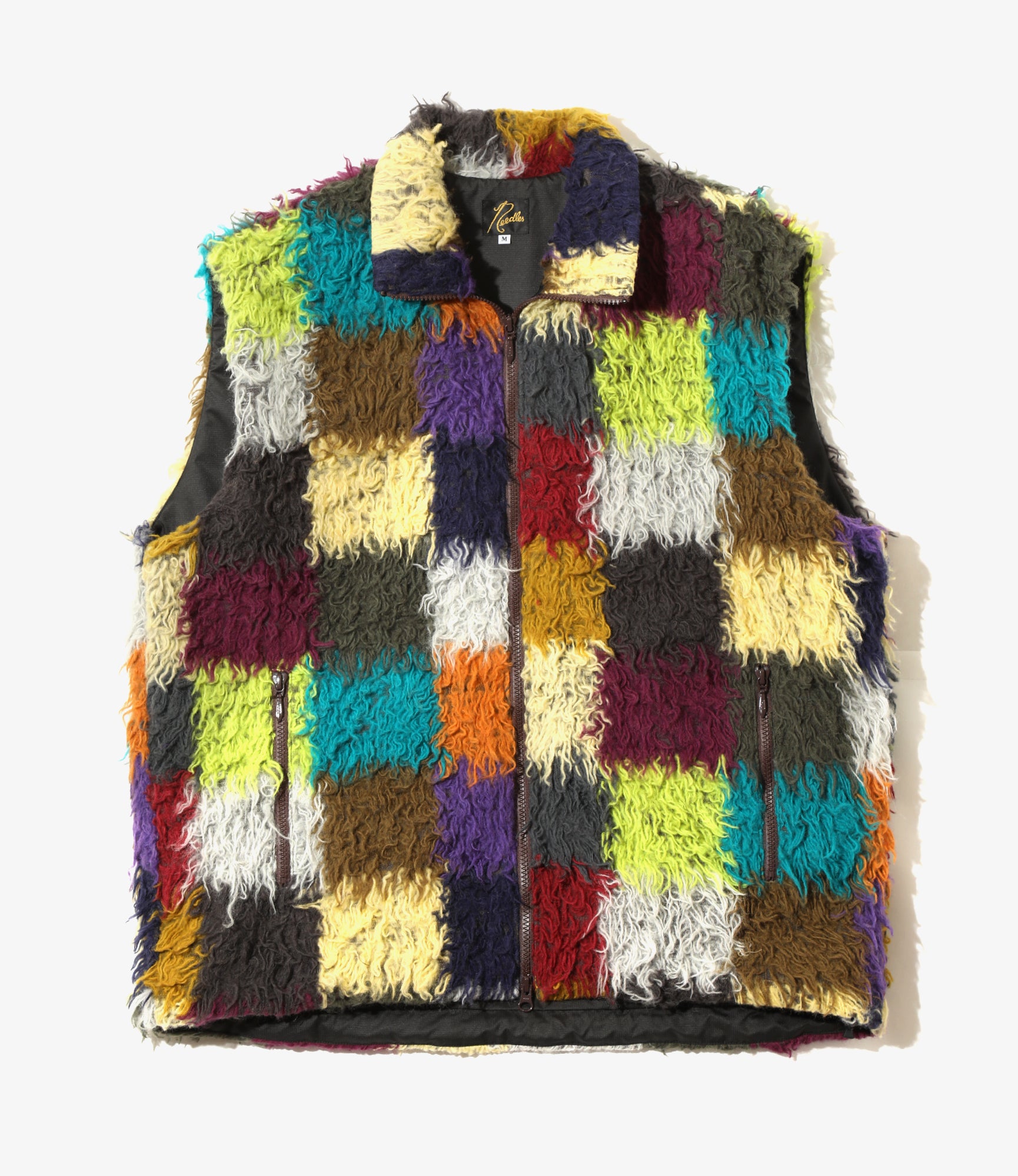 Fur Vest - Multi Color Block
