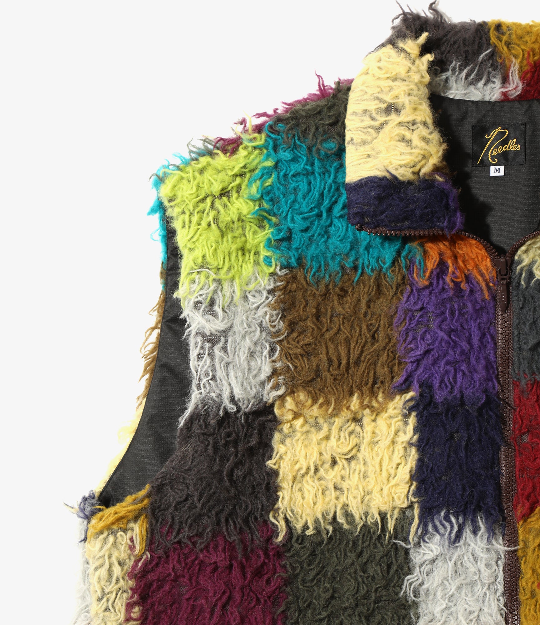 Fur Vest - Multi Color Block