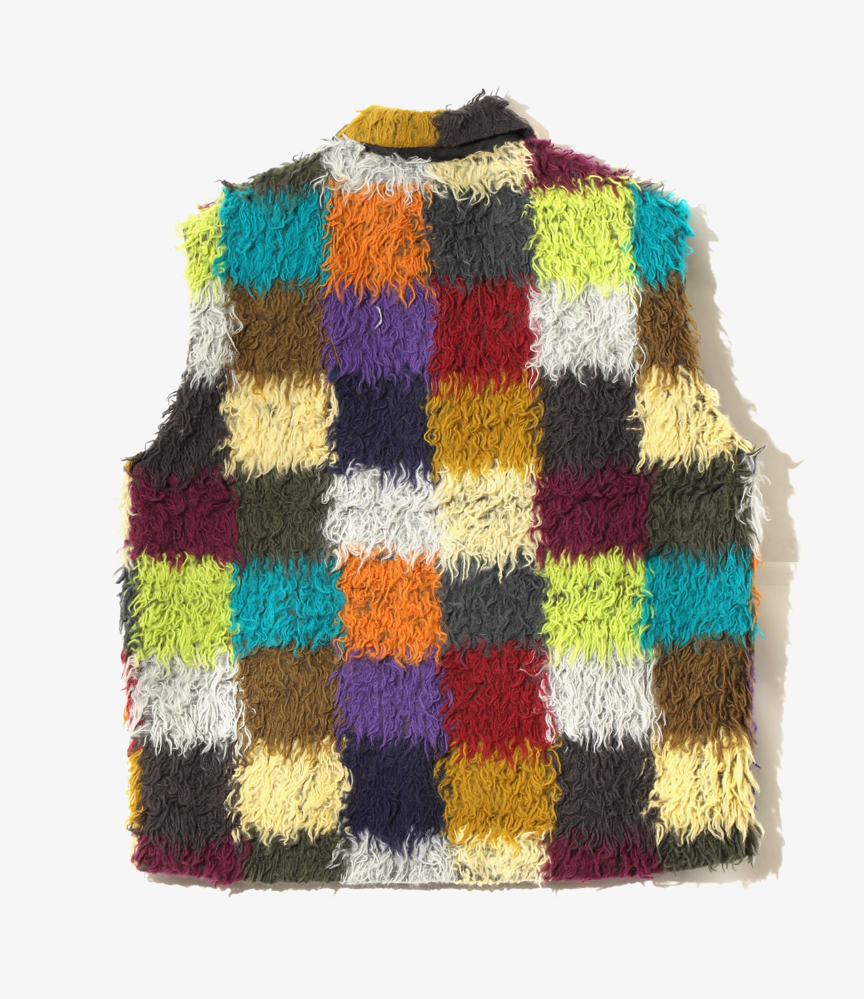 Fur Vest - Multi Color Block
