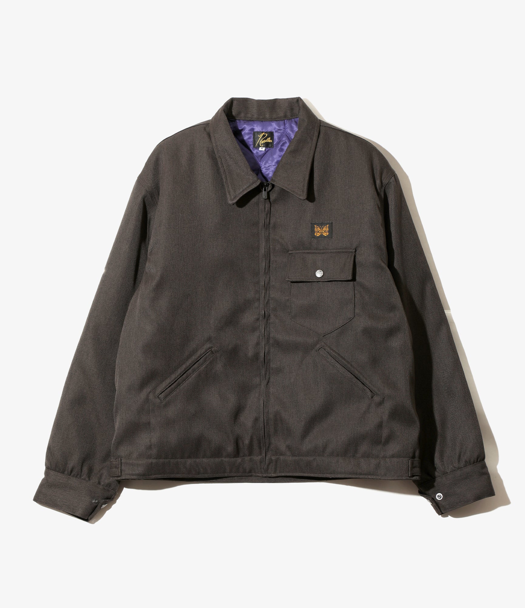 Railroad Zip Jacket - Brown Melange Double Cloth