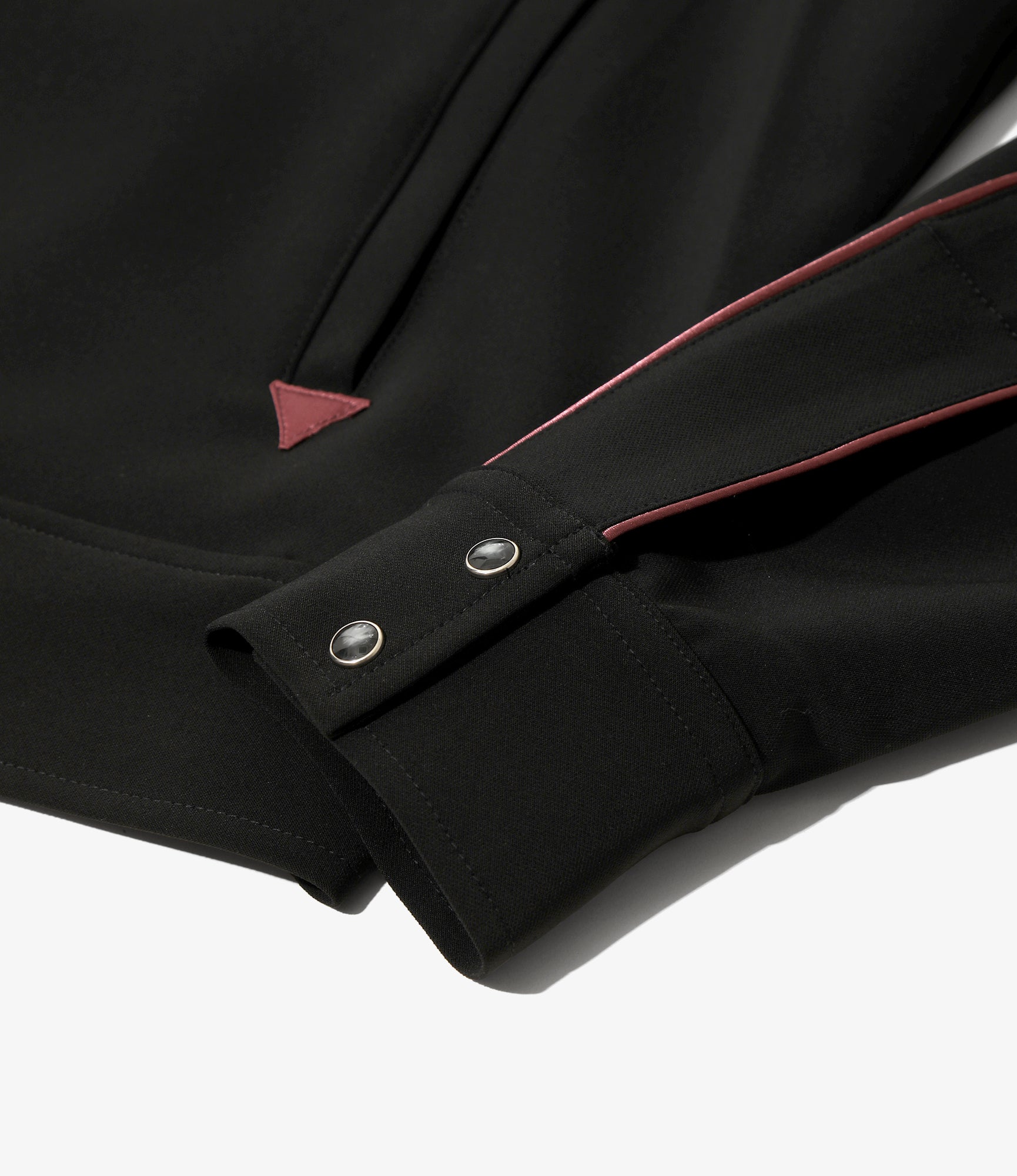 Piping Cowboy Jacket - Black Poly Double Cloth