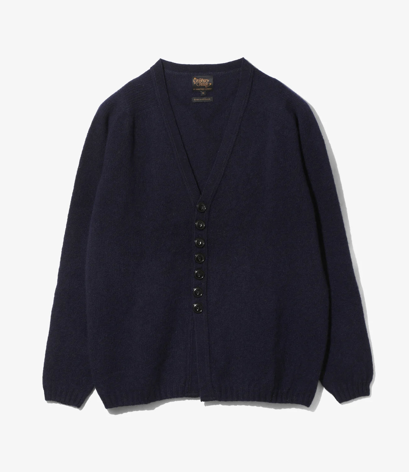 Fisherman Cardigan – Navy Shetland Wool